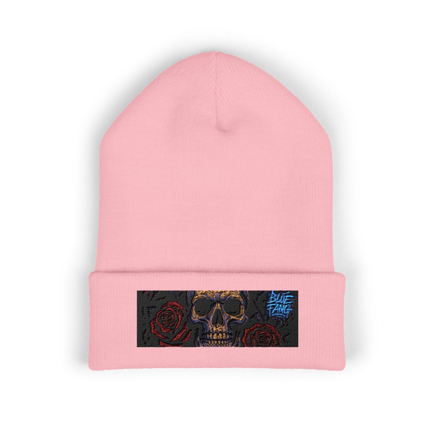 Skull & Roses Cuffed Beanie | Embroidered Winter Hat for Fashion Lovers, Unique Gift for Him/Her, Holiday Accessory, Cozy Casual Style