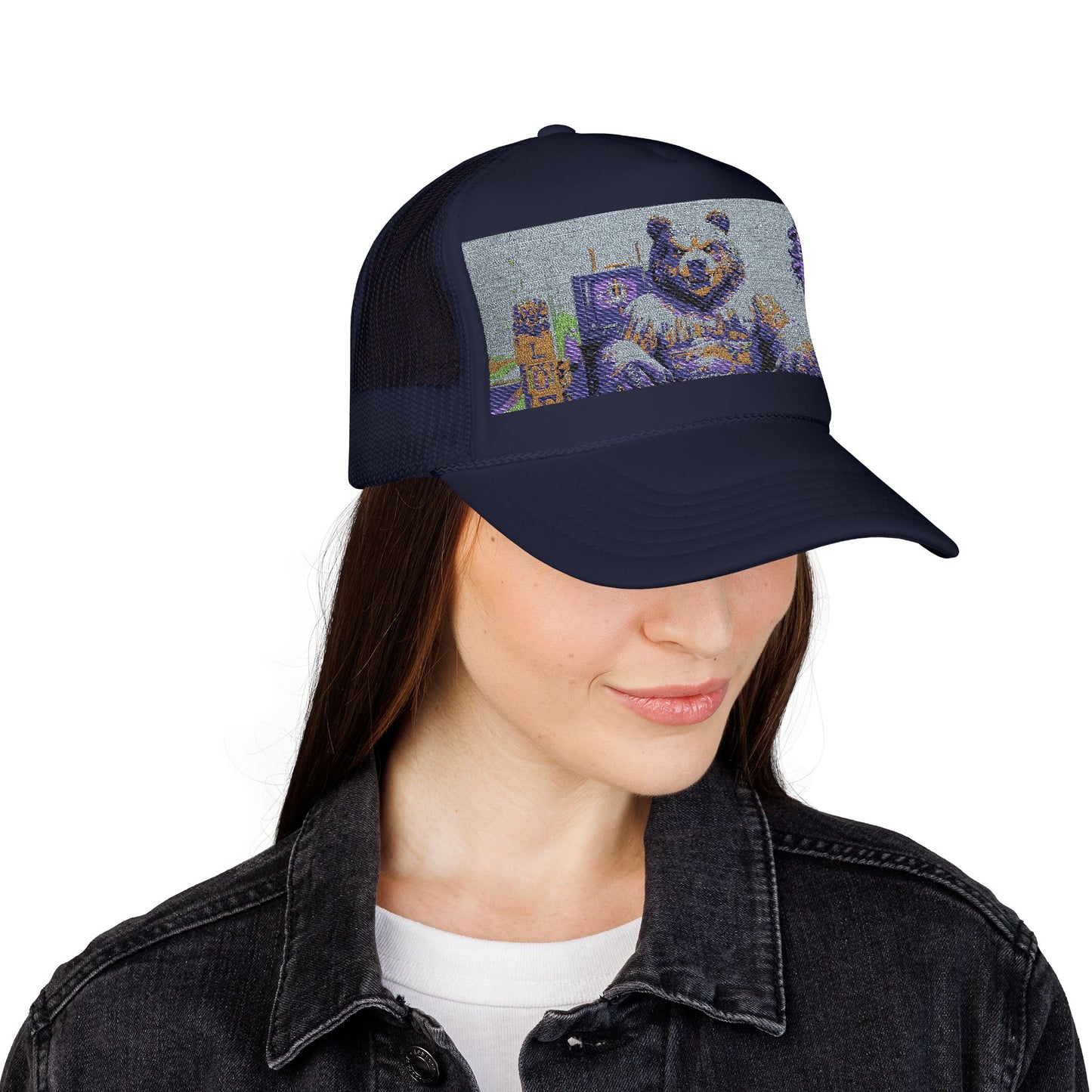Trucker Hat, Edgy Hat for Festivals, Embroidered Foam Cap, Perfect Gift for Birthday, Halloween & Casual Wear