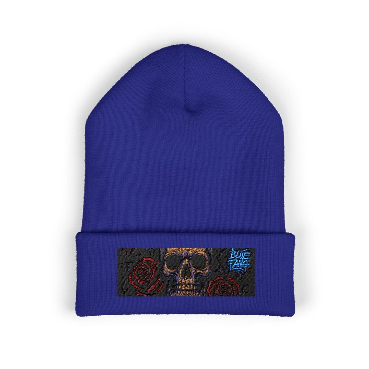 Skull & Roses Cuffed Beanie | Embroidered Winter Hat for Fashion Lovers, Unique Gift for Him/Her, Holiday Accessory, Cozy Casual Style