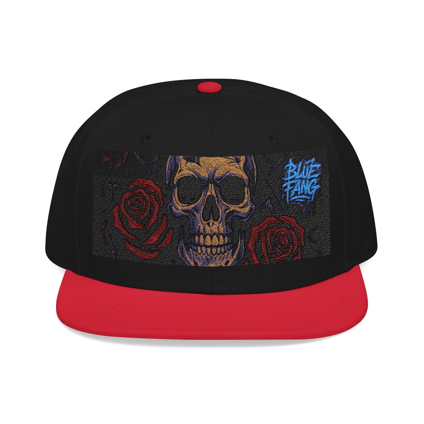 Snapback Hat - Skull Rose Gothic Old School Embroidery Design