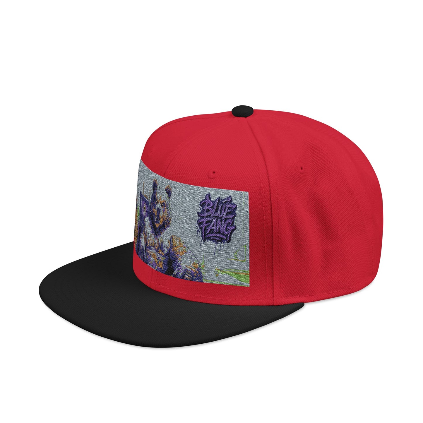 Snapback Cap Embroidered with Edgy Bear Design
