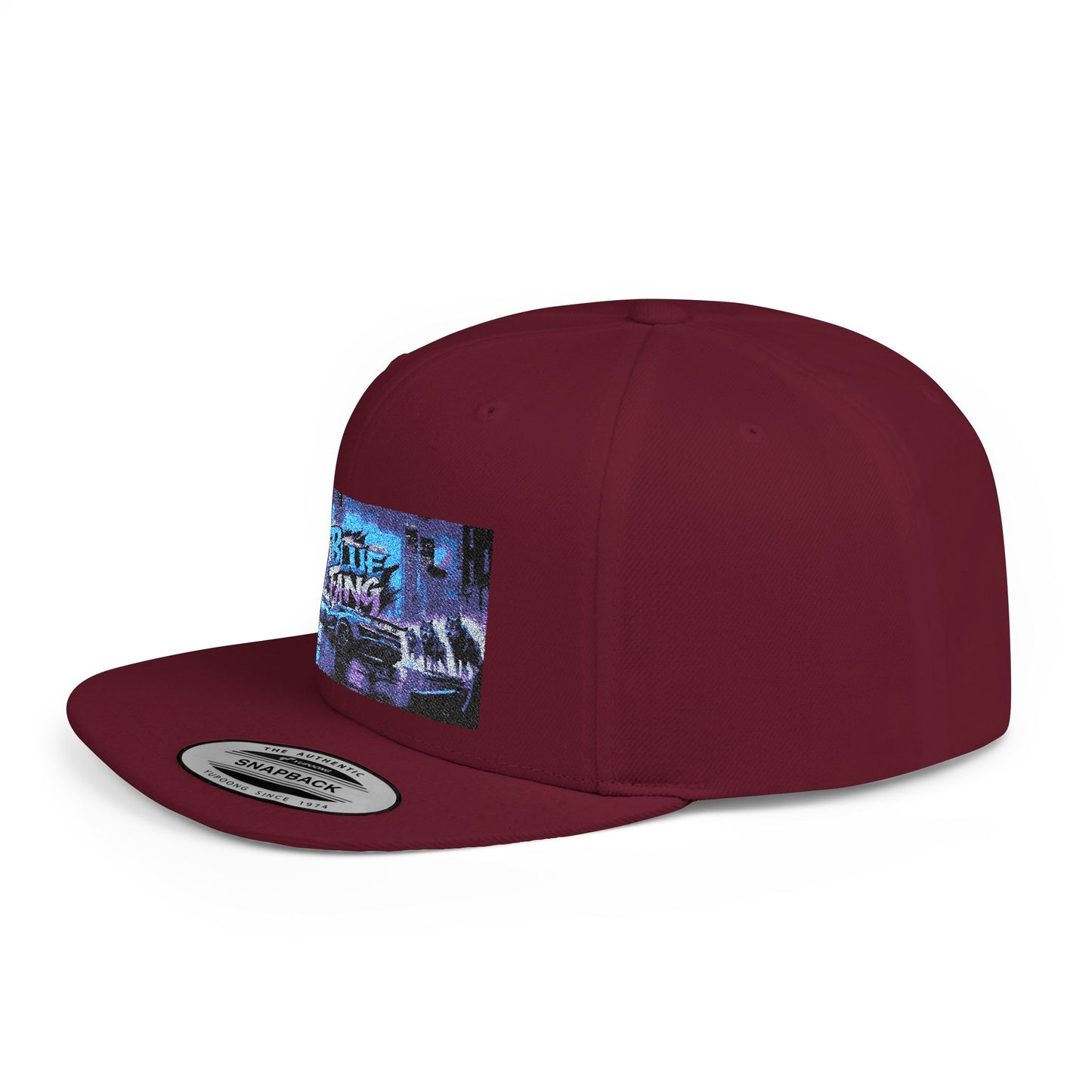 Retro-Inspired Flat Bill Snapback Cap, Hip-Hop Style Hat, Streetwear Accessory, Urban Fashion, Gift for Trendsetters
