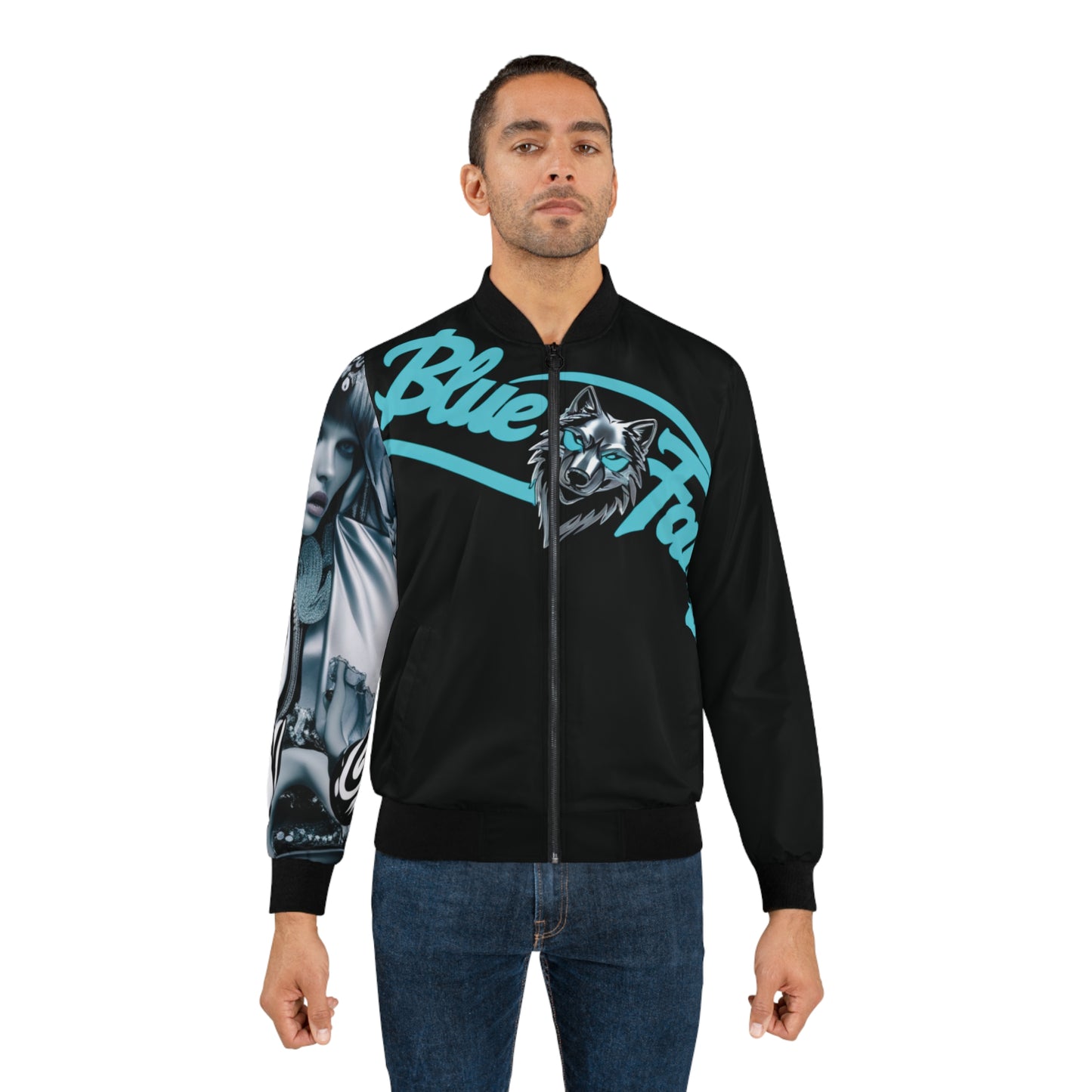 Copy of Men's Bomber Jacket with Bold Wolf Design, Cool Streetwear for Car Enthusiasts, Unique Gift for Birthdays, Fall Fashion