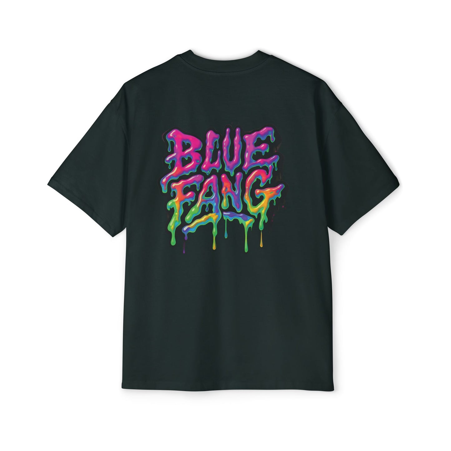 Men's Oversized Graphic Tee - Blue Fang Design, Streetwear Fashion, Casual Style, Unique Gift for Men, Trendy T-Shirt