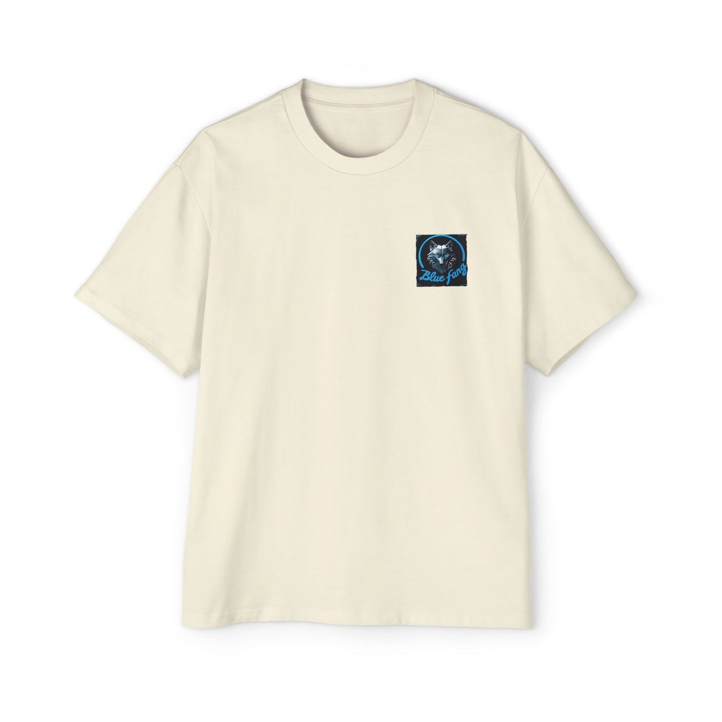 Fearless Blue Fang Men's Heavy Oversized Tee, Graphic Shirt for Casual Wear, Gift for Him, Streetwear Fashion, Unique Art Tee