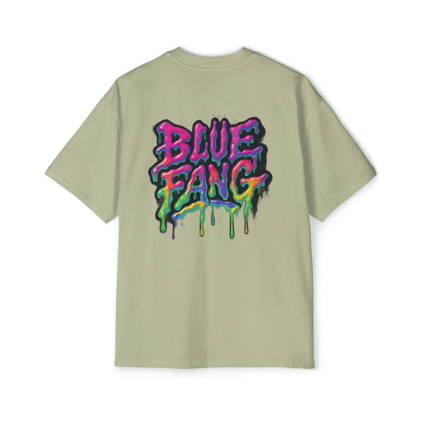 Men's Oversized Graphic Tee - Blue Fang Design, Streetwear Fashion, Casual Style, Unique Gift for Men, Trendy T-Shirt