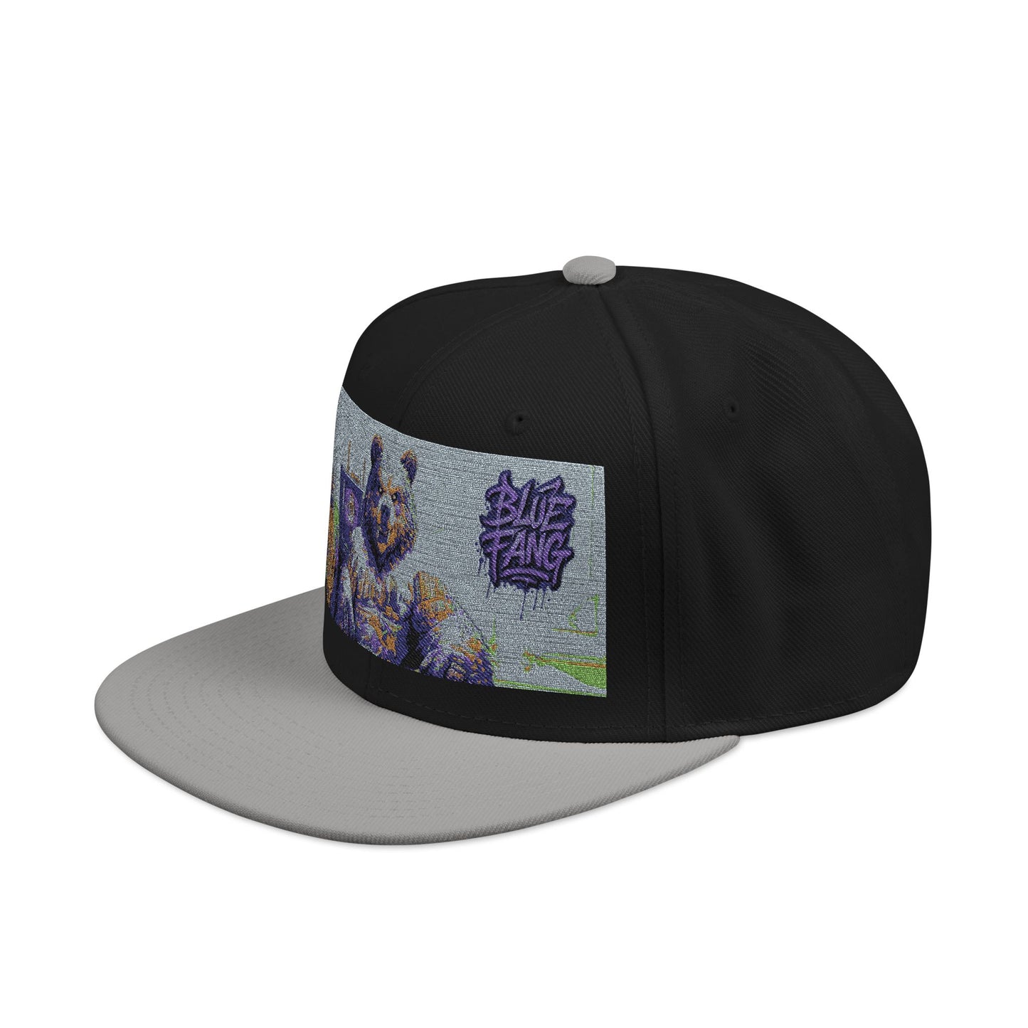Snapback Cap Embroidered with Edgy Bear Design