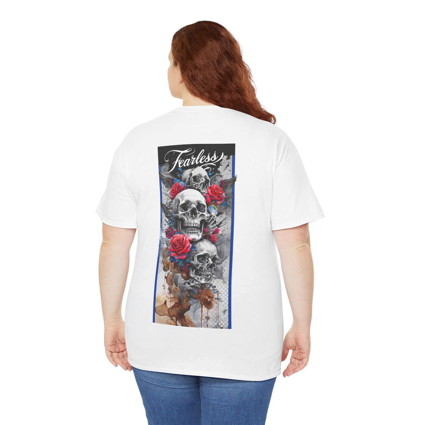 Fearless Graphic Tee, Unisex Cotton T-Shirt, Skull Design Shirt, Festival Wear, Edgy Casual Top