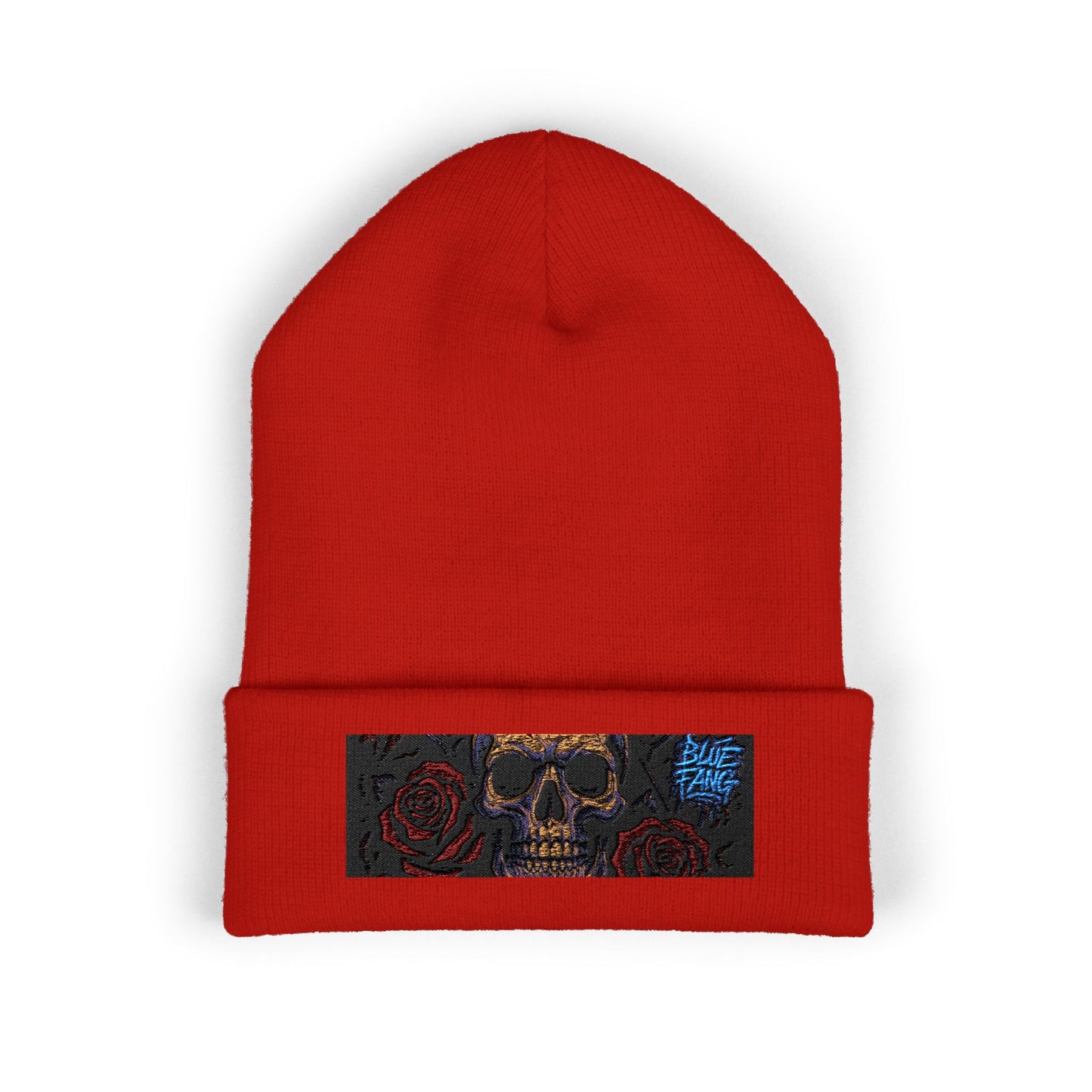 Skull & Roses Cuffed Beanie | Embroidered Winter Hat for Fashion Lovers, Unique Gift for Him/Her, Holiday Accessory, Cozy Casual Style