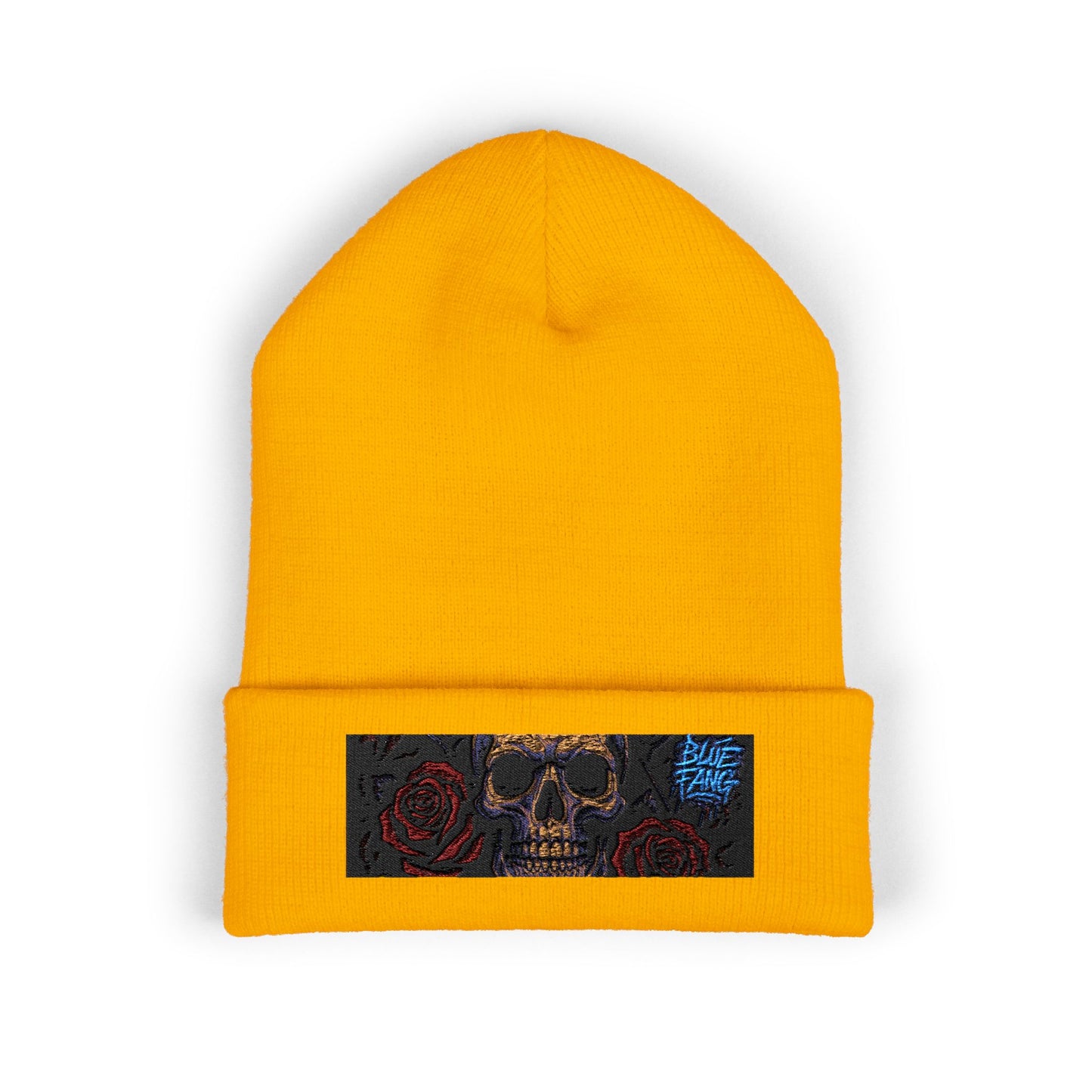 Skull & Roses Cuffed Beanie | Embroidered Winter Hat for Fashion Lovers, Unique Gift for Him/Her, Holiday Accessory, Cozy Casual Style