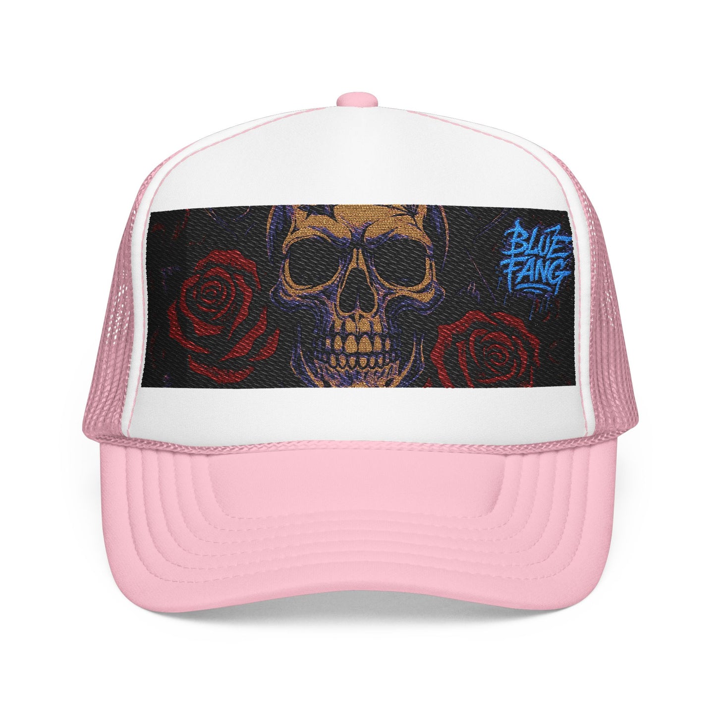 Gothic Skull Trucker Hat, Edgy Hat for Festivals, Embroidered Foam Cap, Perfect Gift for Birthday, Halloween & Casual Wear