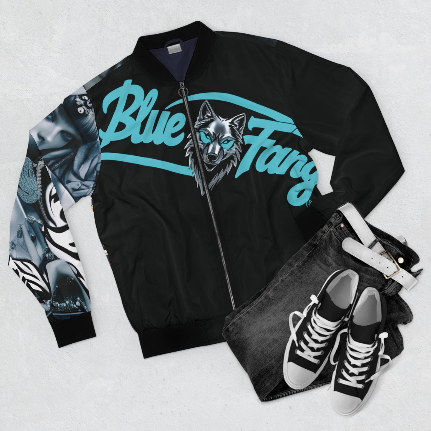 Copy of Men's Bomber Jacket with Bold Wolf Design, Cool Streetwear for Car Enthusiasts, Unique Gift for Birthdays, Fall Fashion