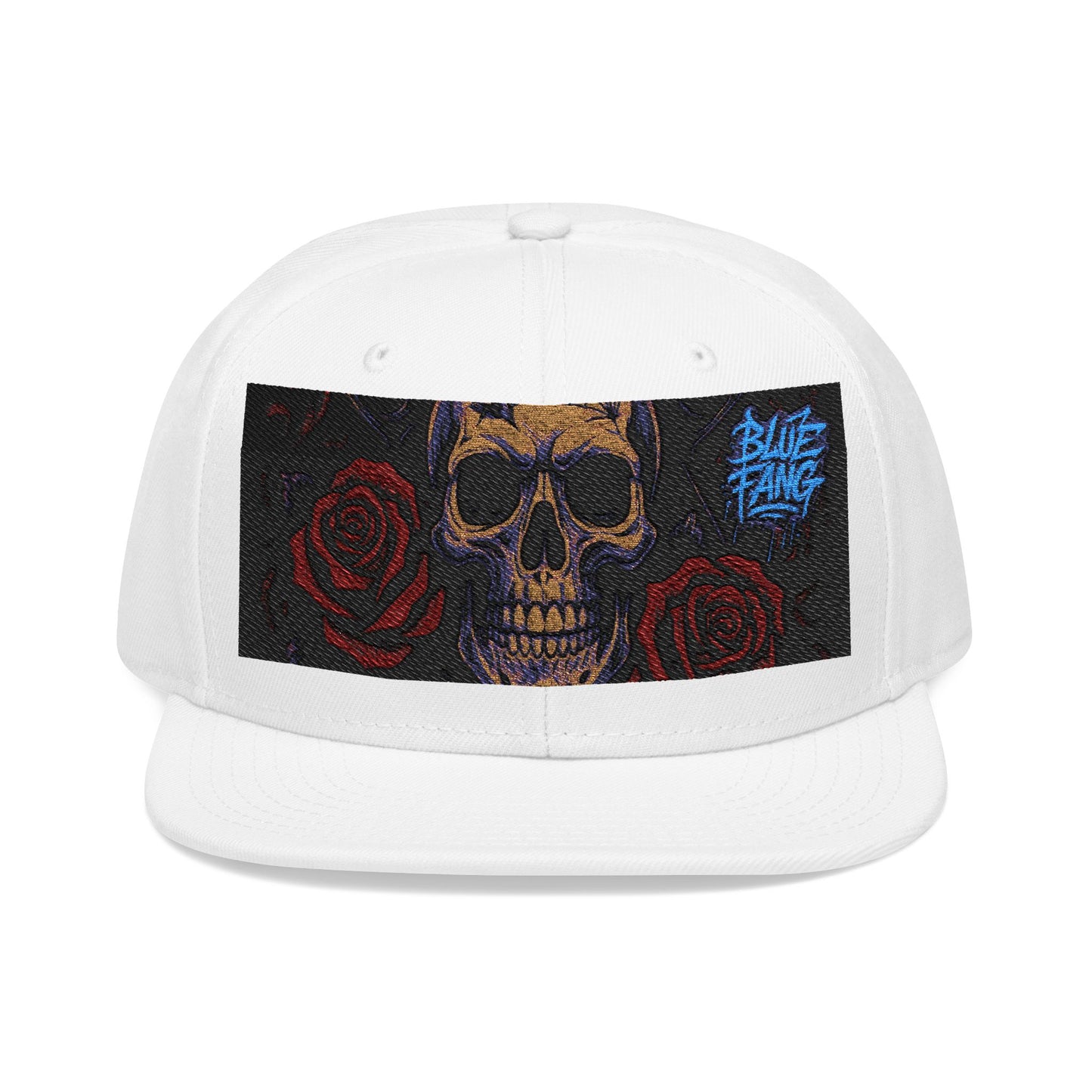 Snapback Hat - Skull Rose Gothic Old School Embroidery Design