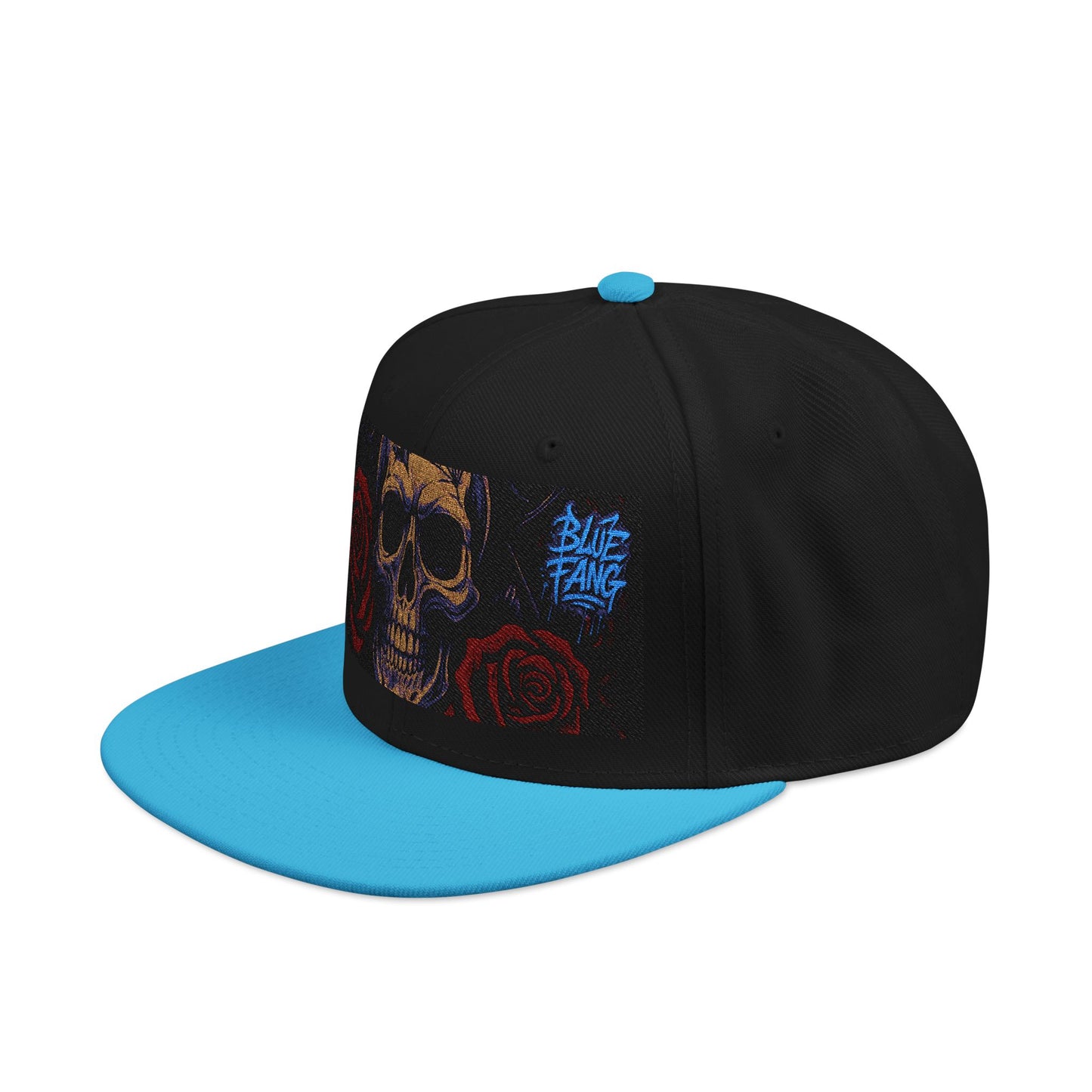 Snapback Hat - Skull Rose Gothic Old School Embroidery Design