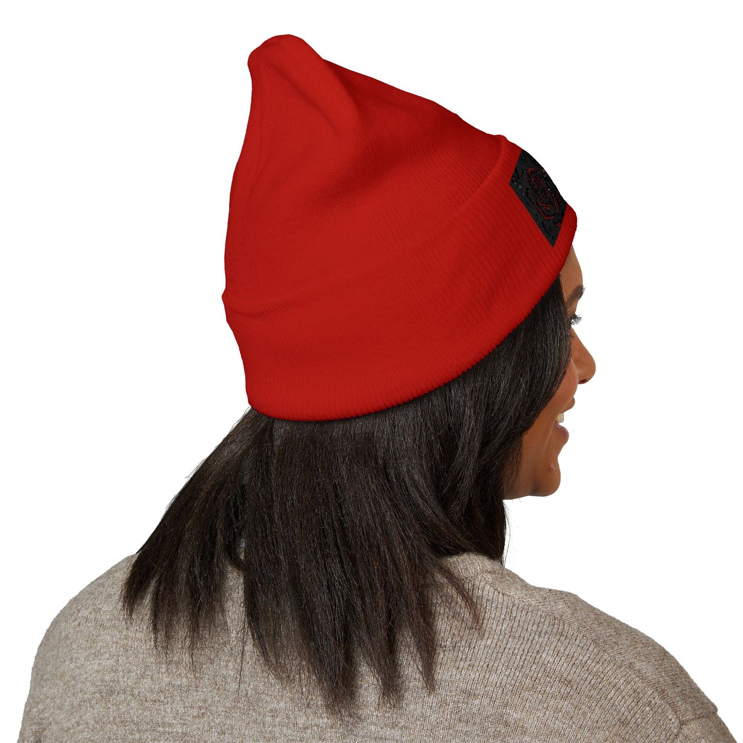 Skull & Roses Cuffed Beanie | Embroidered Winter Hat for Fashion Lovers, Unique Gift for Him/Her, Holiday Accessory, Cozy Casual Style