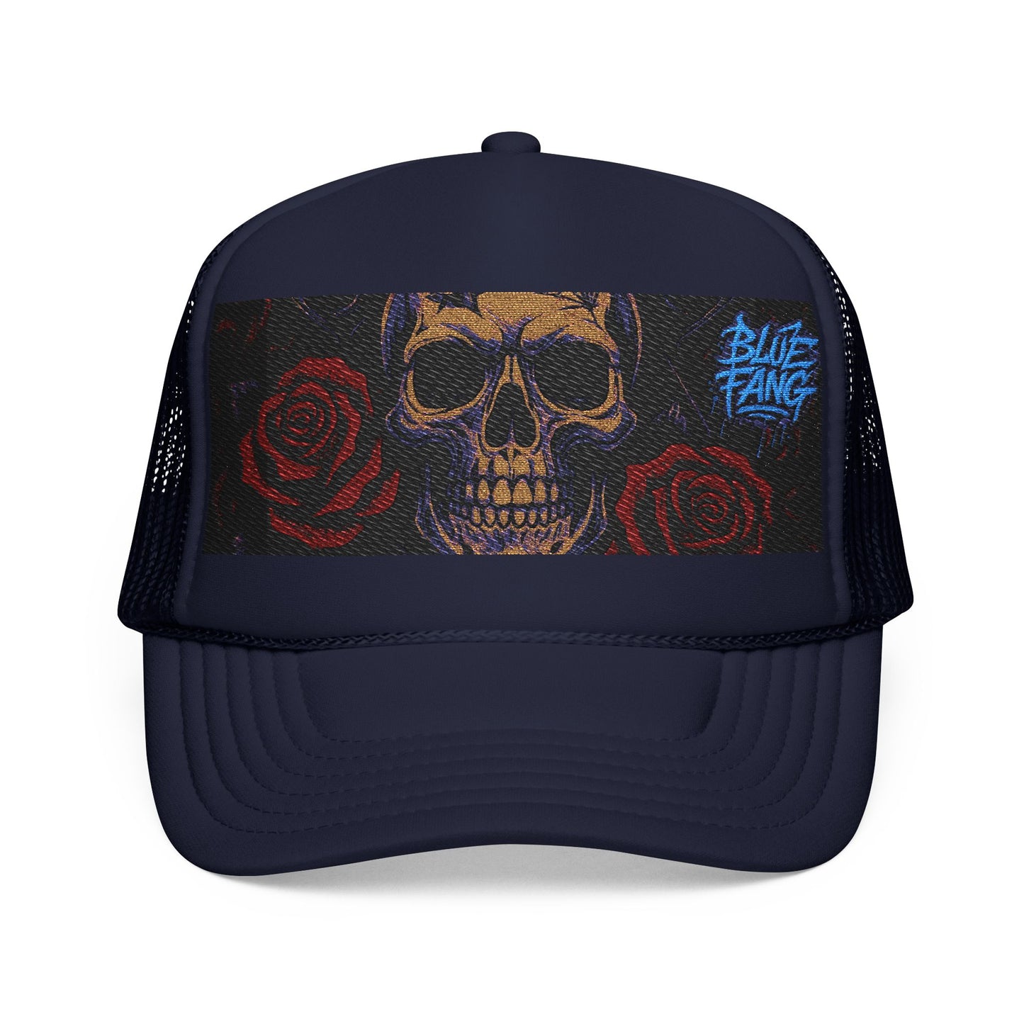 Gothic Skull Trucker Hat, Edgy Hat for Festivals, Embroidered Foam Cap, Perfect Gift for Birthday, Halloween & Casual Wear