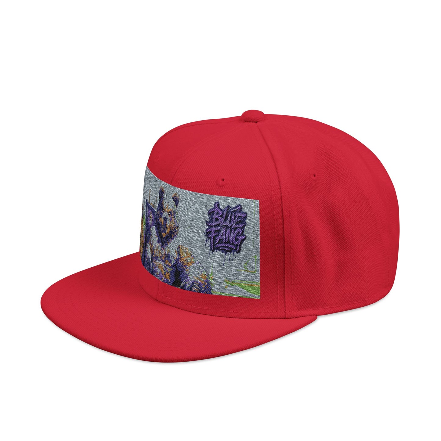 Snapback Cap Embroidered with Edgy Bear Design