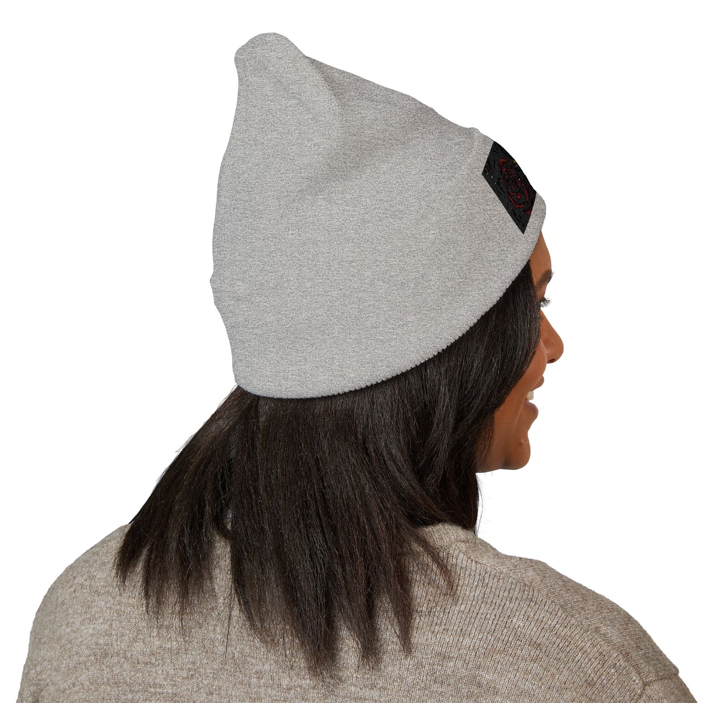 Skull & Roses Cuffed Beanie | Embroidered Winter Hat for Fashion Lovers, Unique Gift for Him/Her, Holiday Accessory, Cozy Casual Style