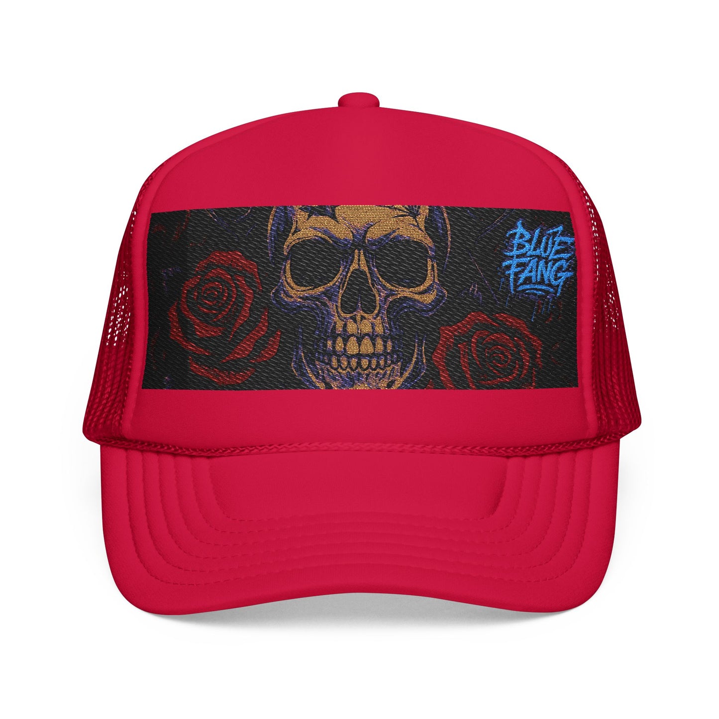 Gothic Skull Trucker Hat, Edgy Hat for Festivals, Embroidered Foam Cap, Perfect Gift for Birthday, Halloween & Casual Wear