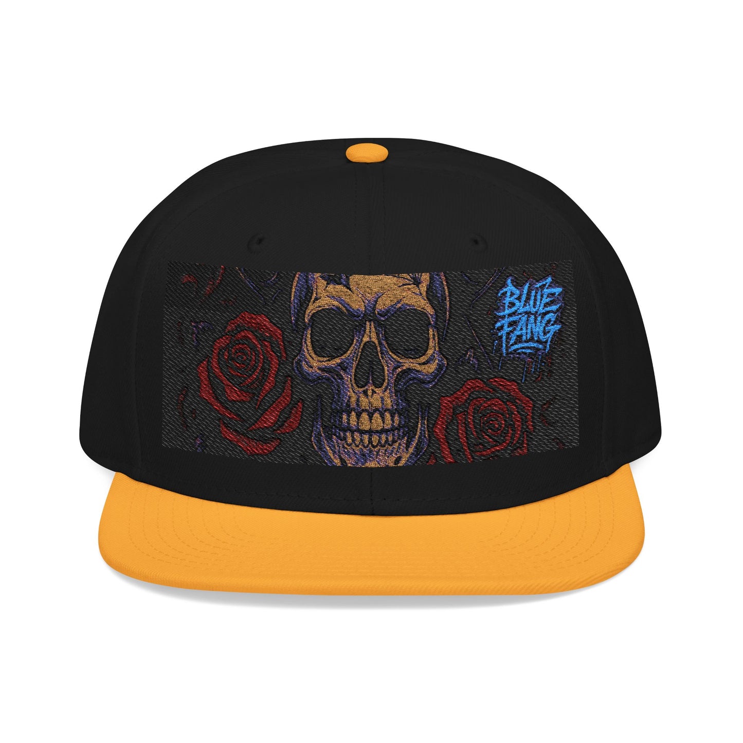Snapback Hat - Skull Rose Gothic Old School Embroidery Design