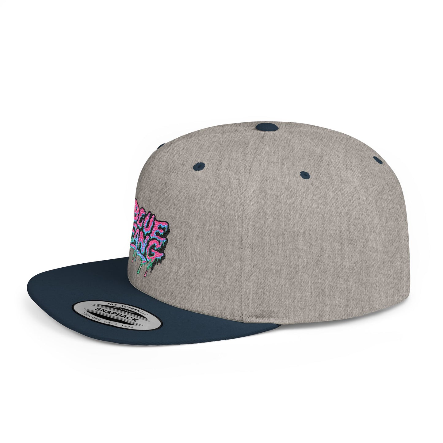 Retro-Inspired Flat Bill Snapback Cap, Hip-Hop Style Hat, Streetwear Accessory, Urban Fashion, Gift for Trendsetters
