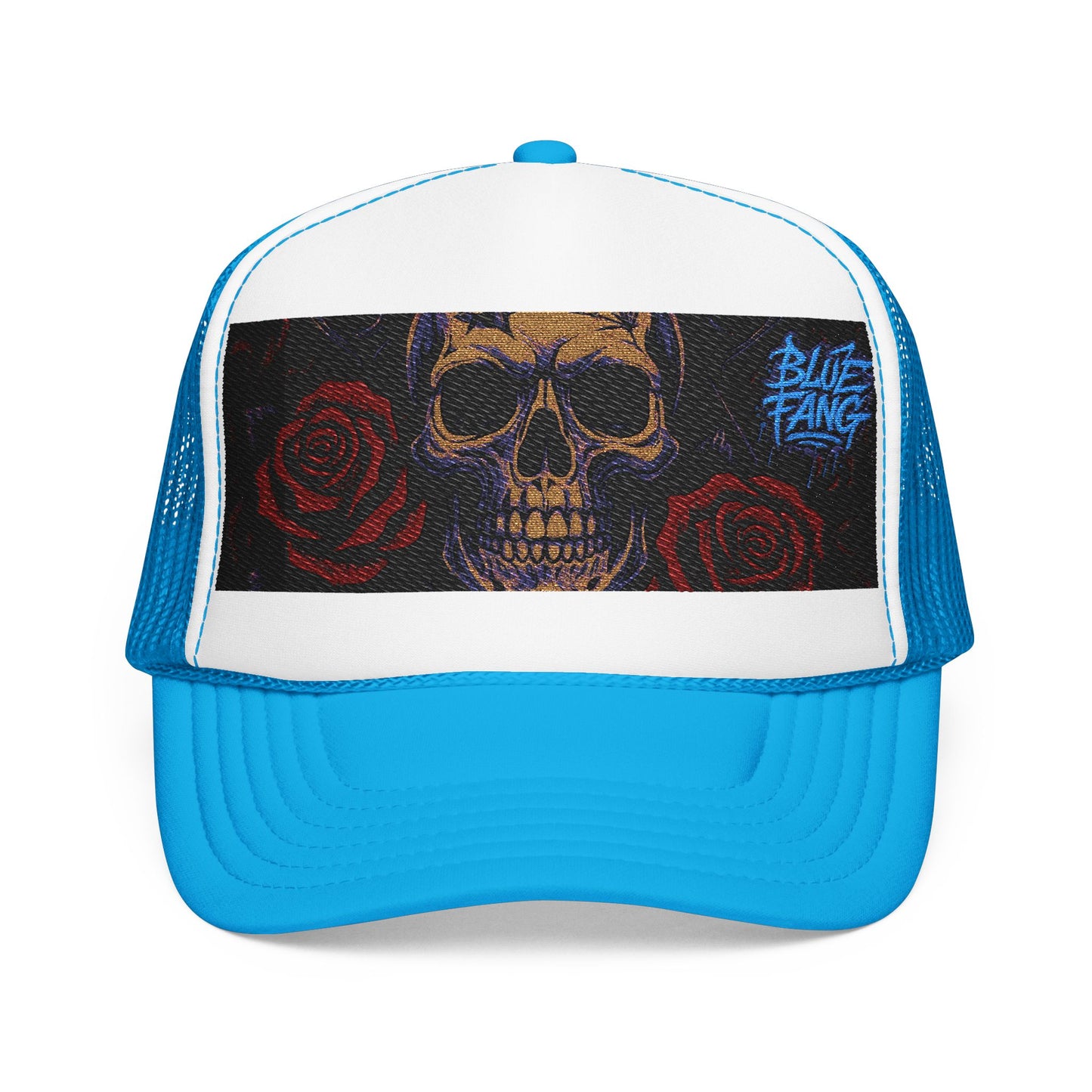 Gothic Skull Trucker Hat, Edgy Hat for Festivals, Embroidered Foam Cap, Perfect Gift for Birthday, Halloween & Casual Wear