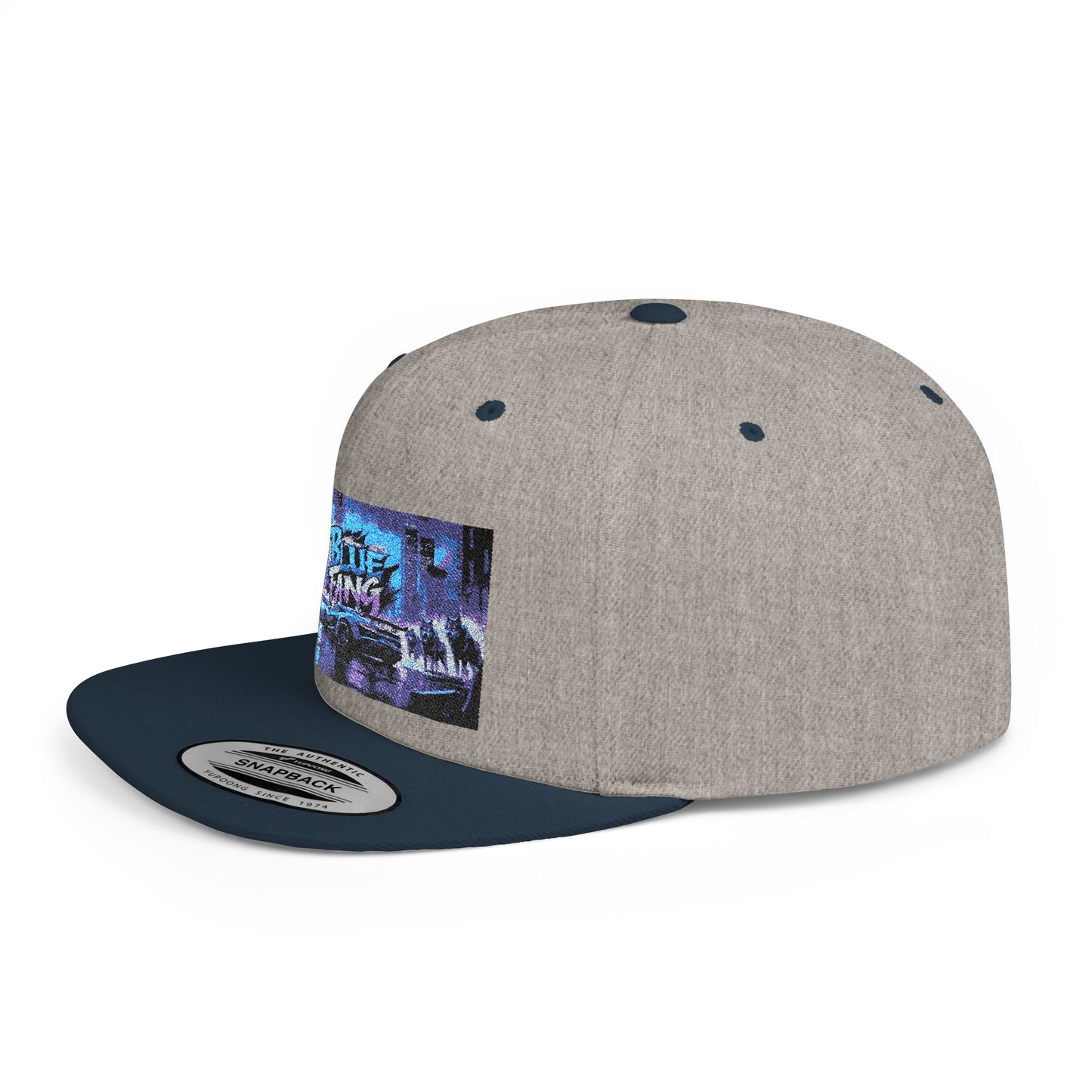 Retro-Inspired Flat Bill Snapback Cap, Hip-Hop Style Hat, Streetwear Accessory, Urban Fashion, Gift for Trendsetters