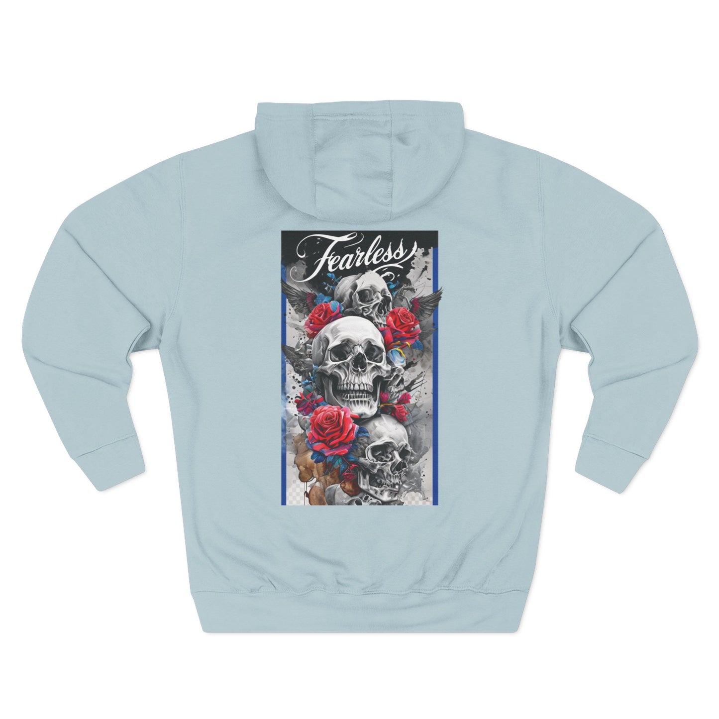 Fearless Blue Fang Hoodie, Fleece Hoodie for Music Lovers, Edgy Streetwear, Gift for Him/Her, Casual Fall/Winter Wear