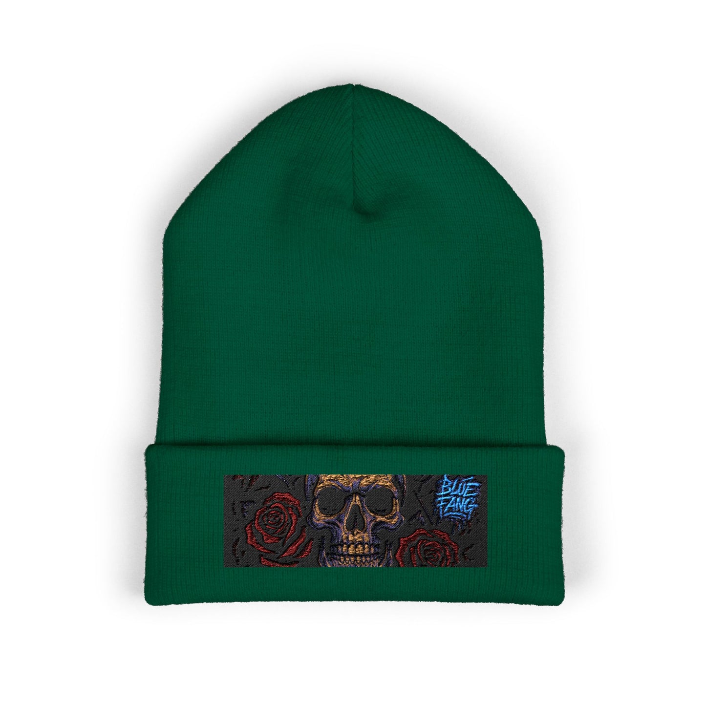 Skull & Roses Cuffed Beanie | Embroidered Winter Hat for Fashion Lovers, Unique Gift for Him/Her, Holiday Accessory, Cozy Casual Style