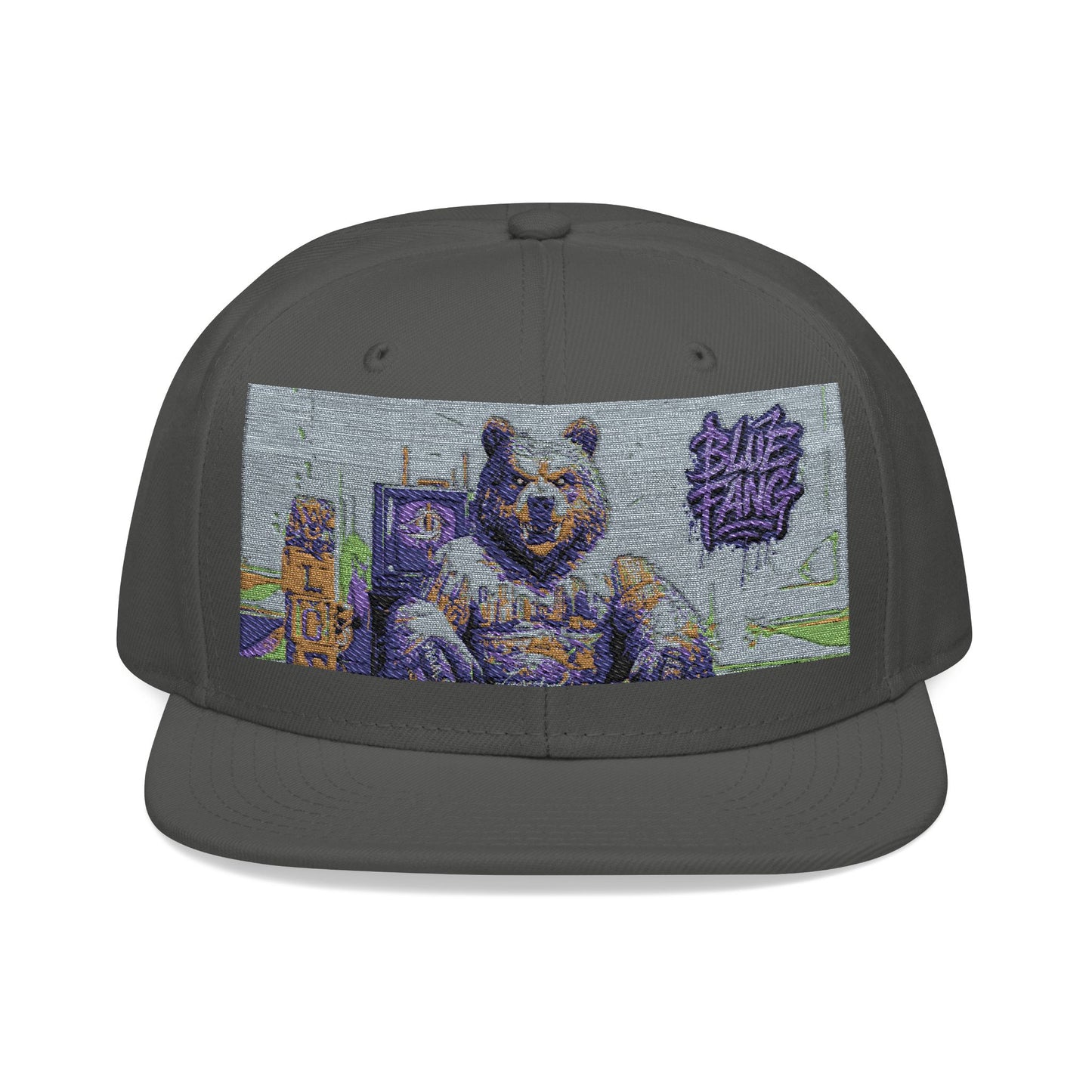 Snapback Cap Embroidered with Edgy Bear Design