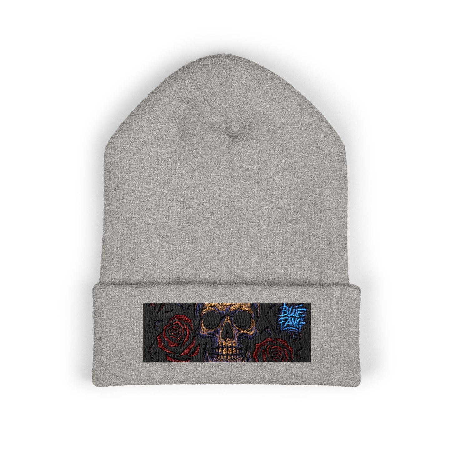 Skull & Roses Cuffed Beanie | Embroidered Winter Hat for Fashion Lovers, Unique Gift for Him/Her, Holiday Accessory, Cozy Casual Style