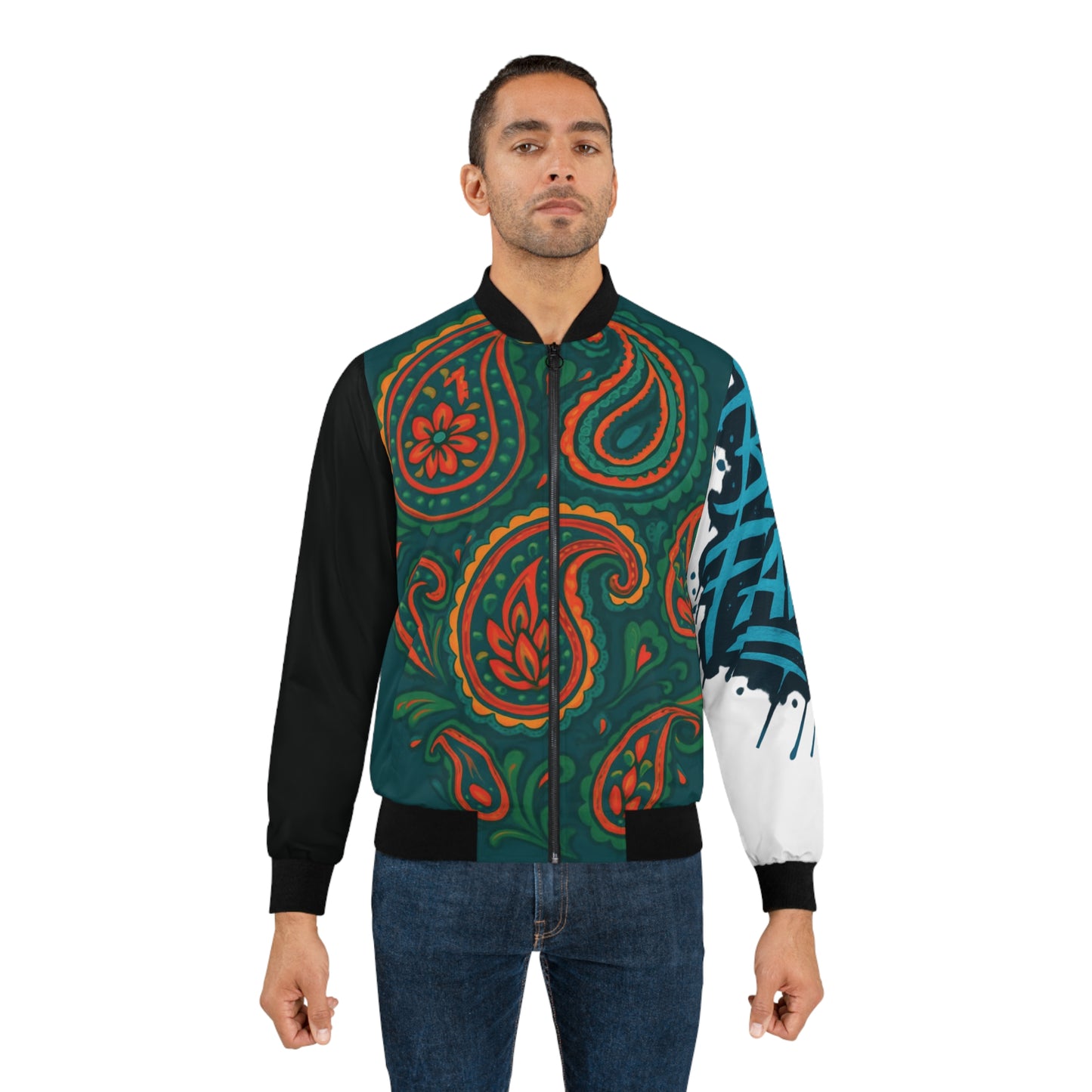 Bomber Jacket Dragon Paisley Streetwear Men's Jacket