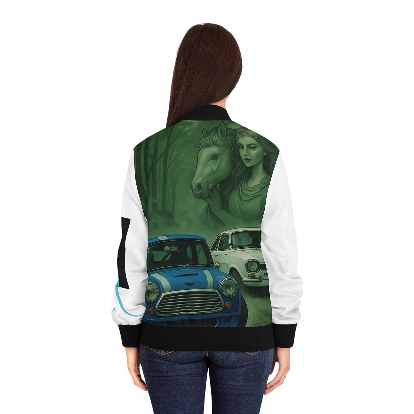 Artistic Women's Bomber Jacket with Unique Design, Trendy Fashion Staple, Perfect Gift for Art Lovers, Casual Wear and Street Style