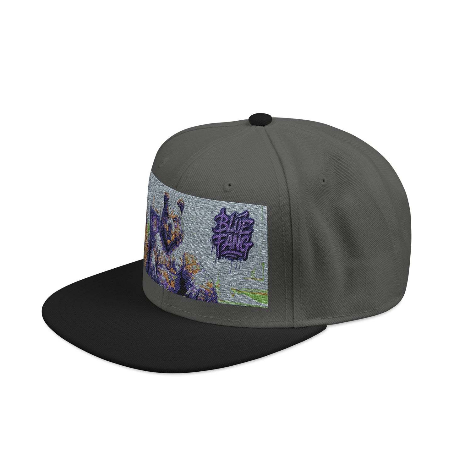 Snapback Cap Embroidered with Edgy Bear Design