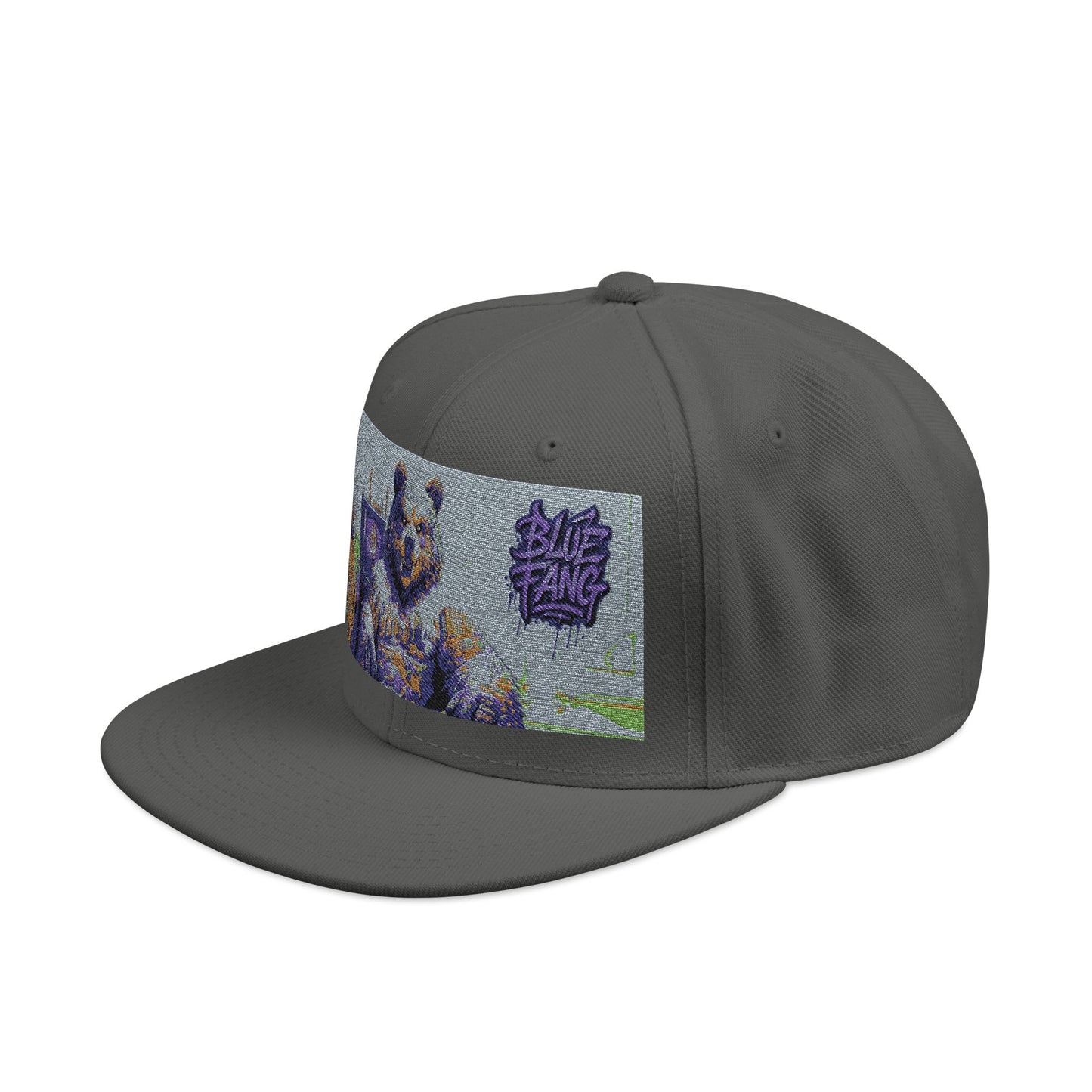 Snapback Cap Embroidered with Edgy Bear Design