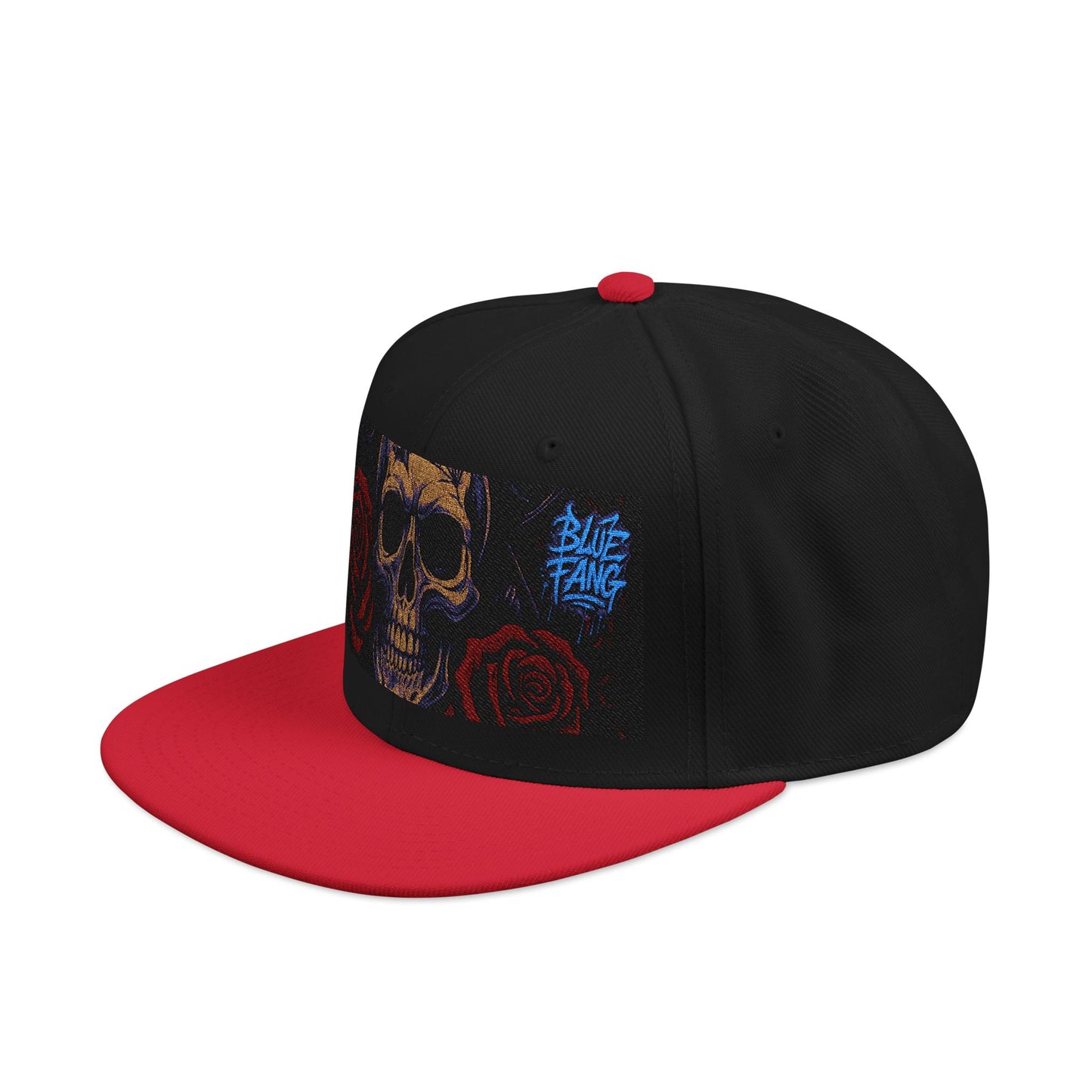 Snapback Hat - Skull Rose Gothic Old School Embroidery Design