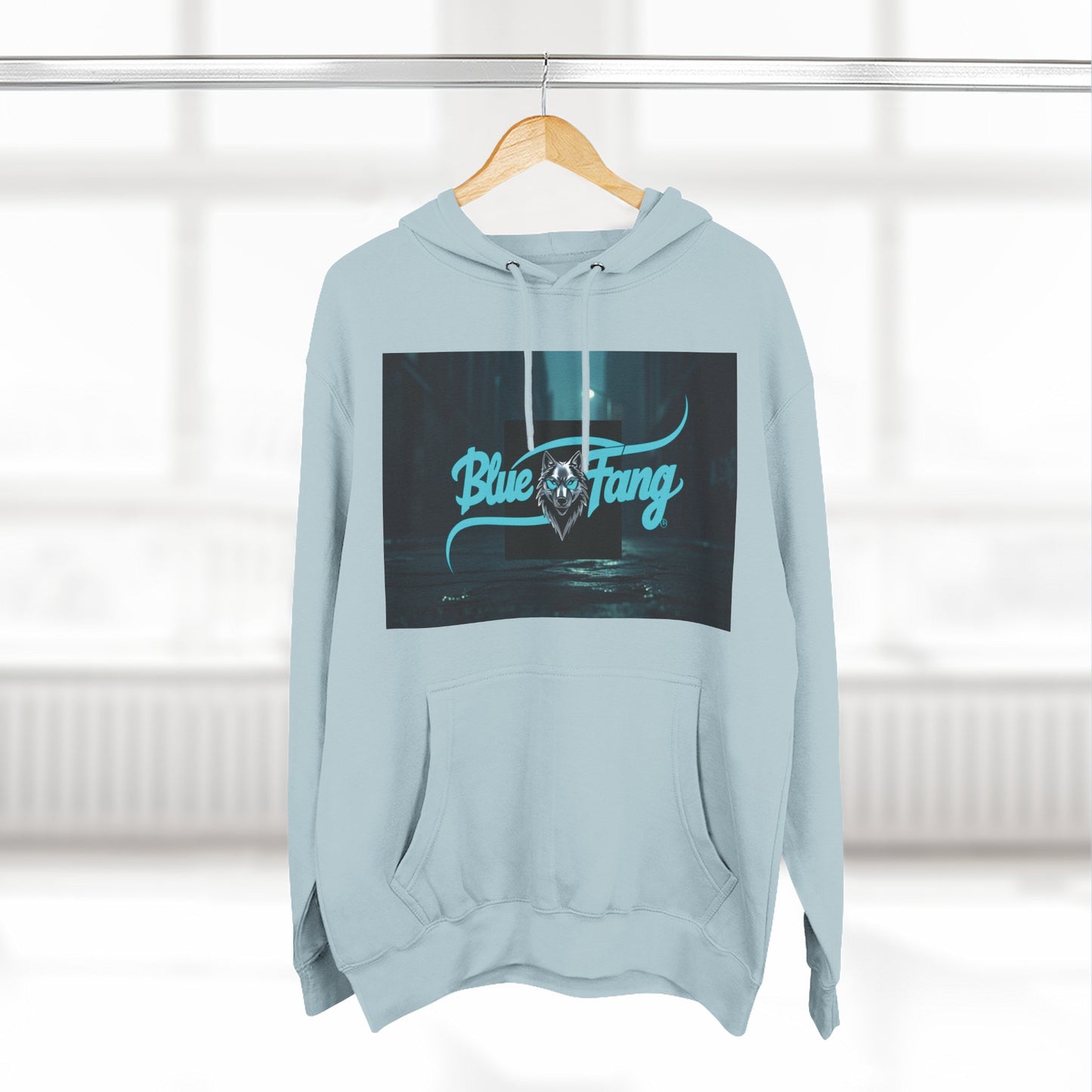 Fearless Blue Fang Hoodie, Fleece Hoodie for Music Lovers, Edgy Streetwear, Gift for Him/Her, Casual Fall/Winter Wear