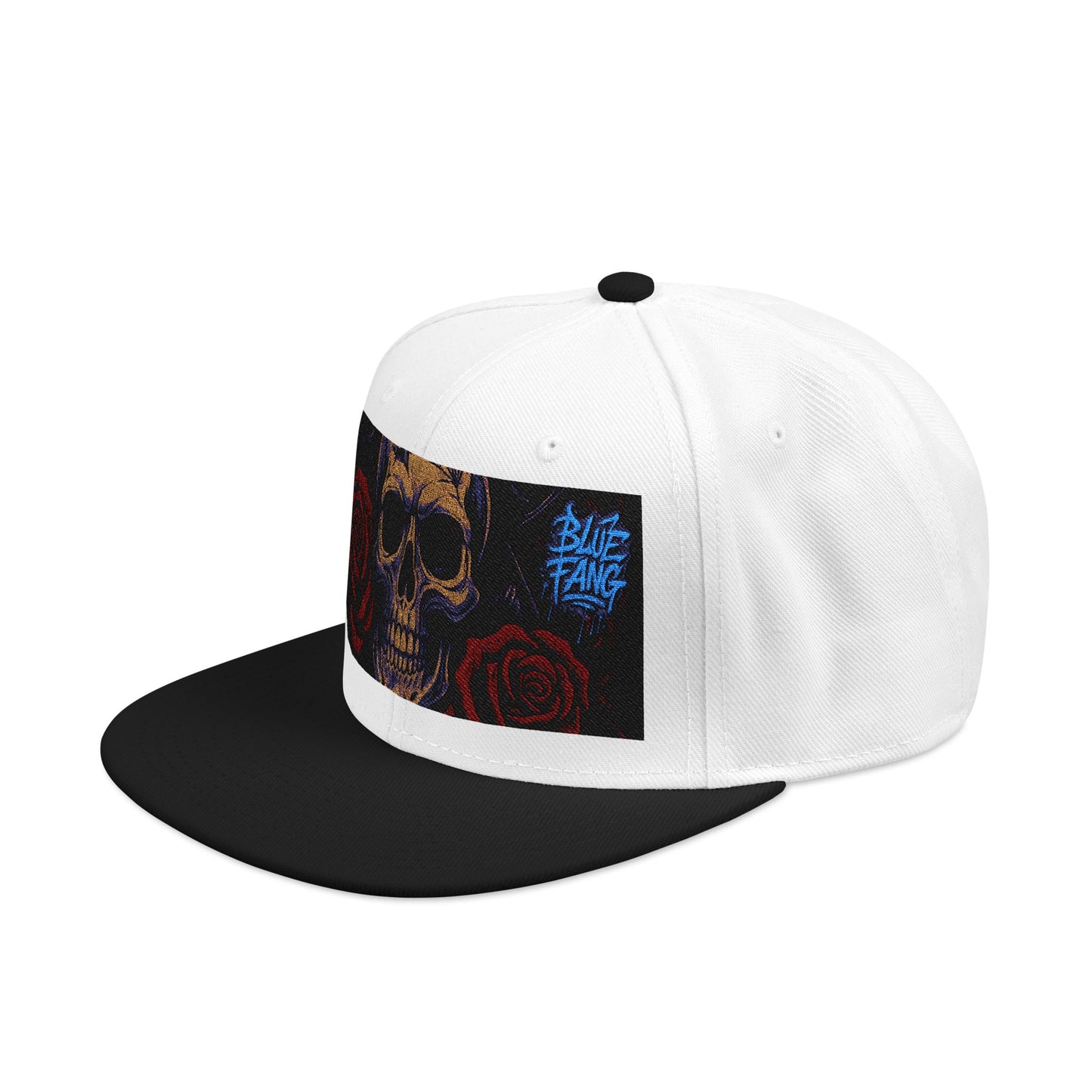 Snapback Hat - Skull Rose Gothic Old School Embroidery Design