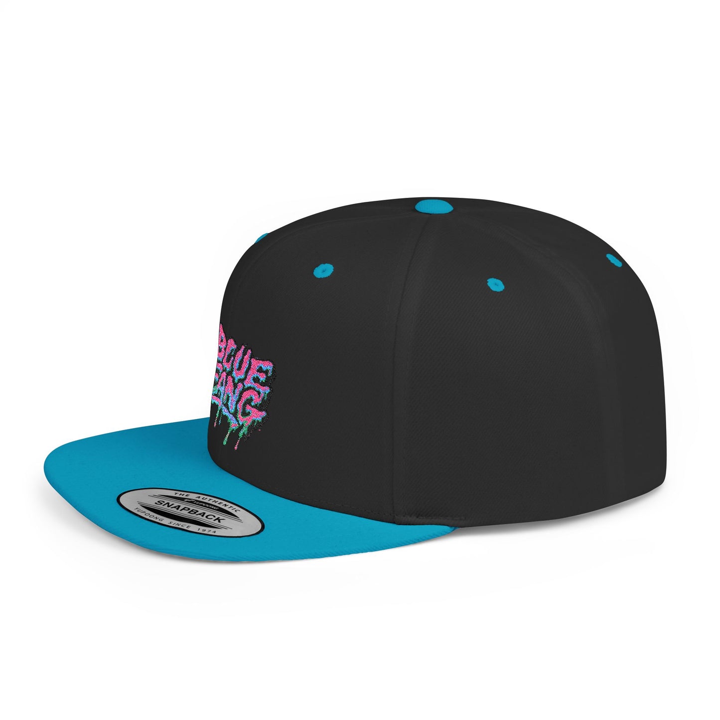 Retro-Inspired Flat Bill Snapback Cap, Hip-Hop Style Hat, Streetwear Accessory, Urban Fashion, Gift for Trendsetters