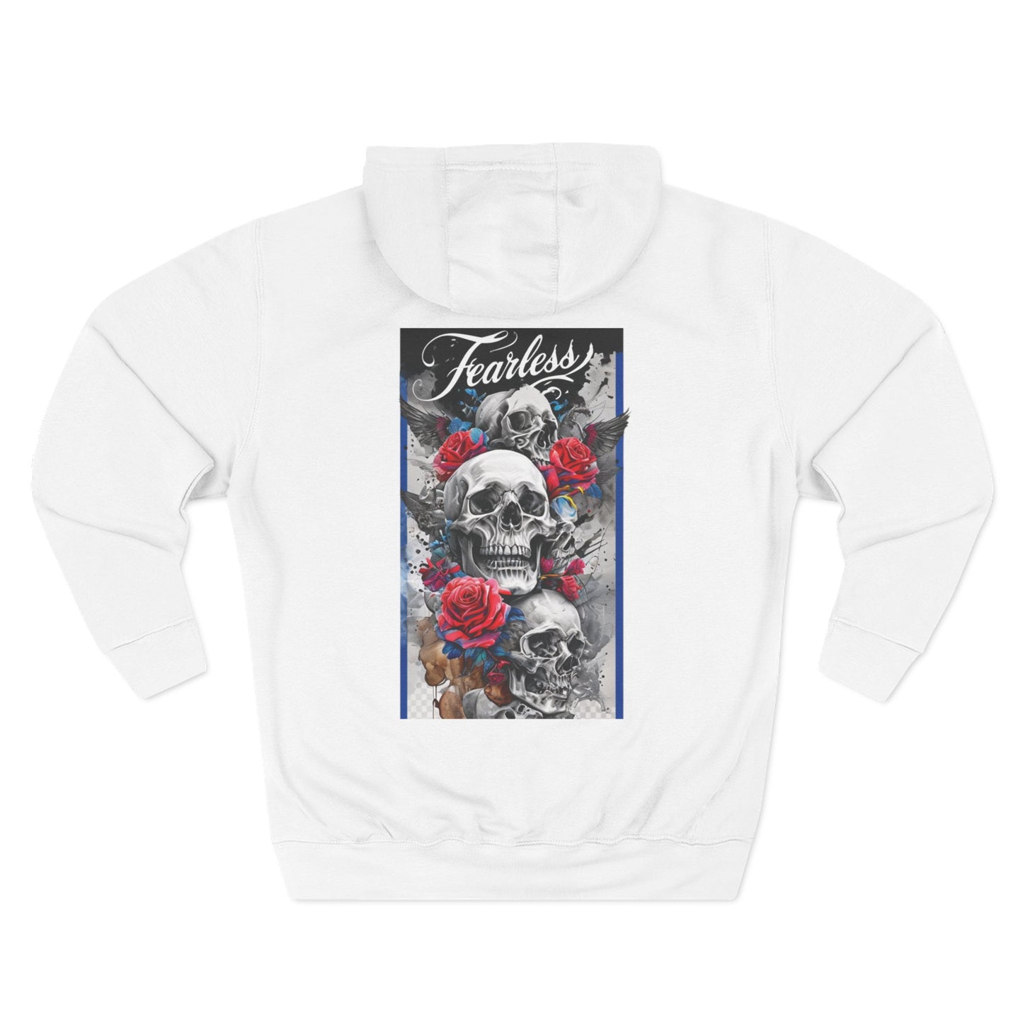 Fearless Blue Fang Hoodie, Fleece Hoodie for Music Lovers, Edgy Streetwear, Gift for Him/Her, Casual Fall/Winter Wear