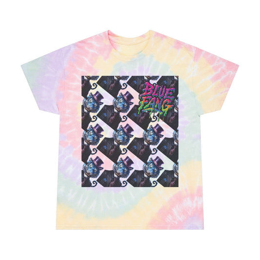 Spiral Tie-Dye Tee | Blue Fang Graphic T-Shirt, Bohemian Style, Festival Wear, Vintage Vibe, Unisex Apparel