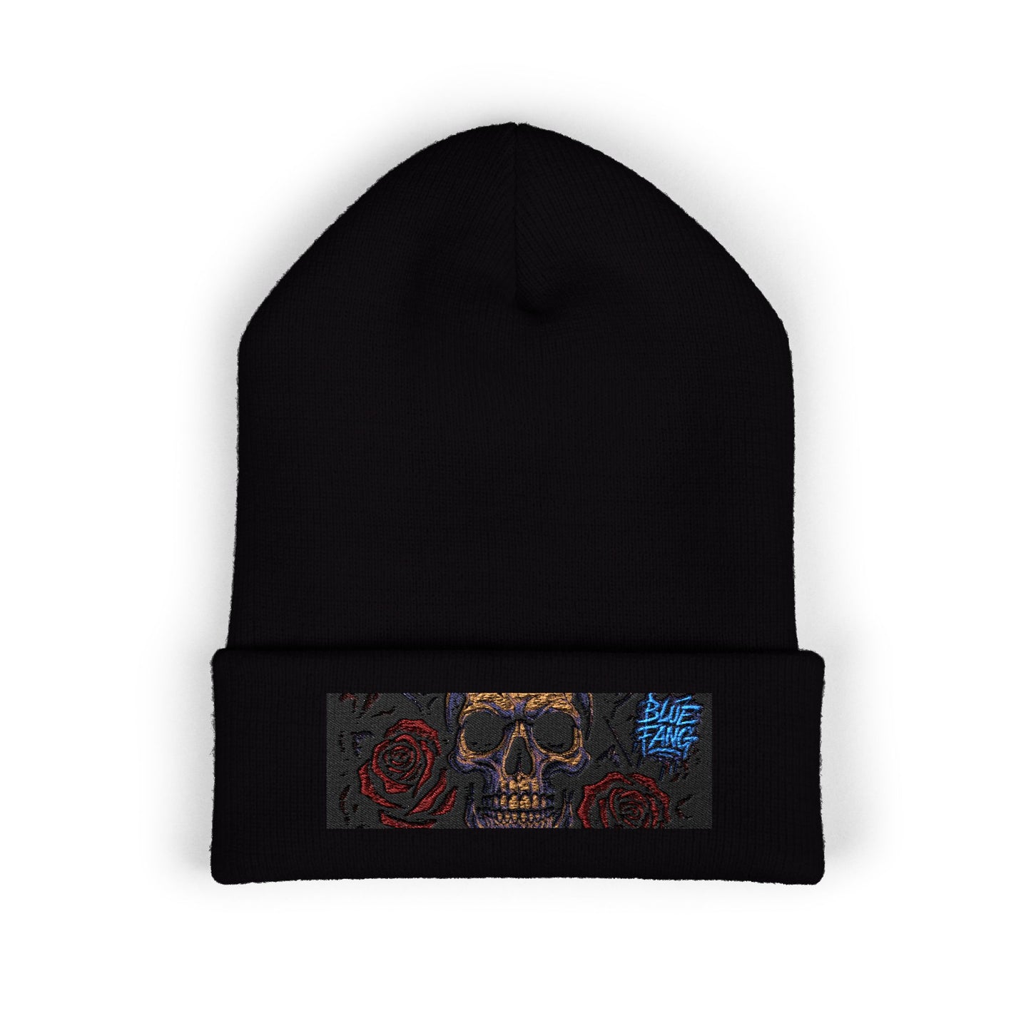 Skull & Roses Cuffed Beanie | Embroidered Winter Hat for Fashion Lovers, Unique Gift for Him/Her, Holiday Accessory, Cozy Casual Style
