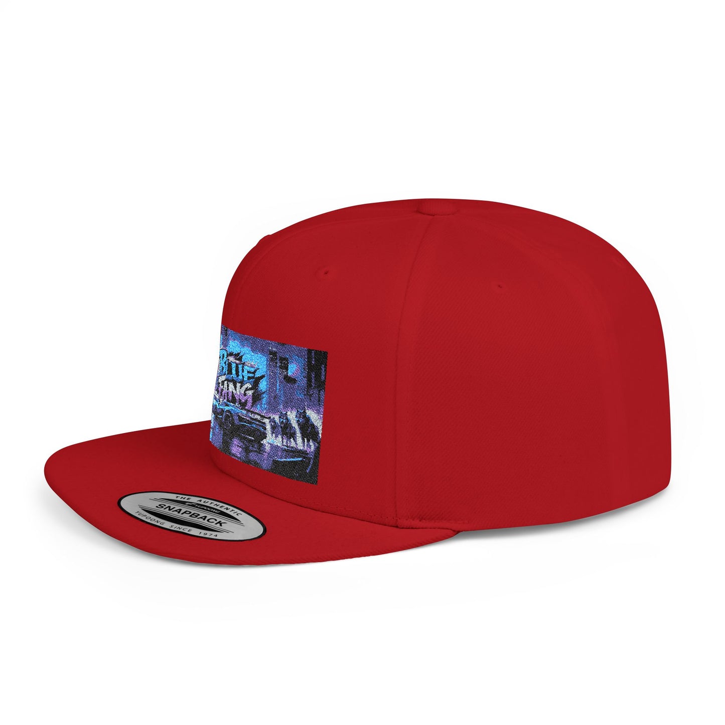 Retro-Inspired Flat Bill Snapback Cap, Hip-Hop Style Hat, Streetwear Accessory, Urban Fashion, Gift for Trendsetters