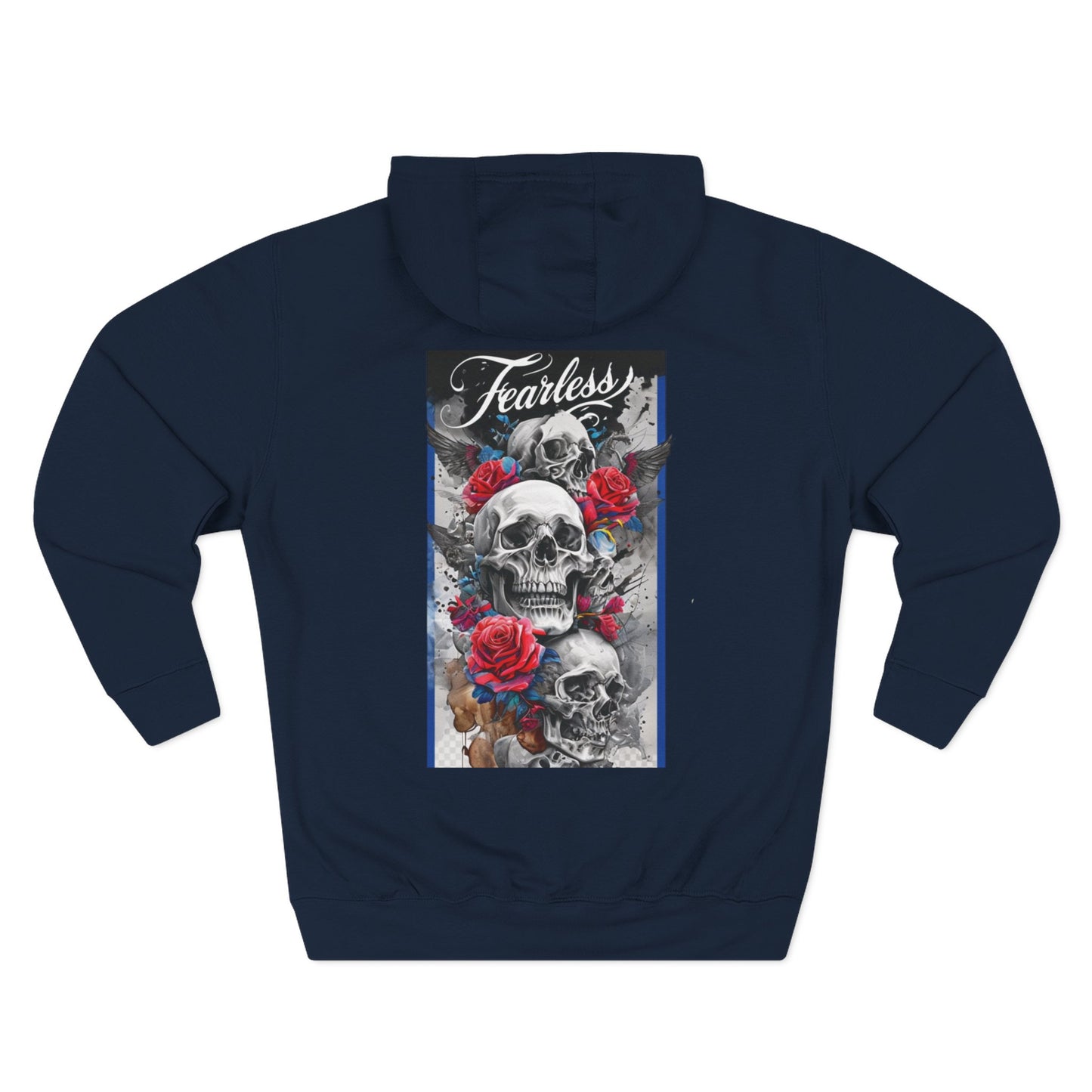 Fearless Blue Fang Hoodie, Fleece Hoodie for Music Lovers, Edgy Streetwear, Gift for Him/Her, Casual Fall/Winter Wear