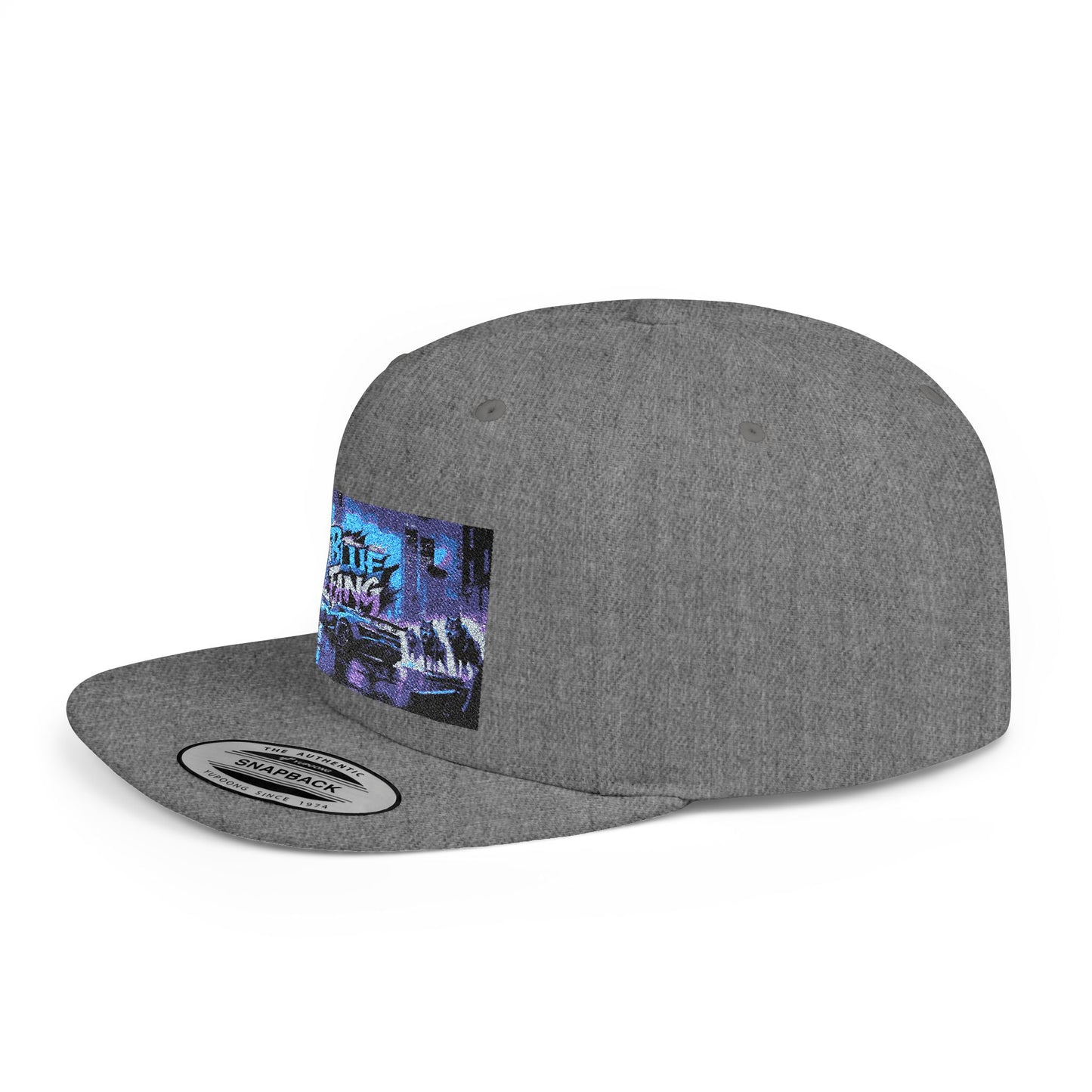 Retro-Inspired Flat Bill Snapback Cap, Hip-Hop Style Hat, Streetwear Accessory, Urban Fashion, Gift for Trendsetters