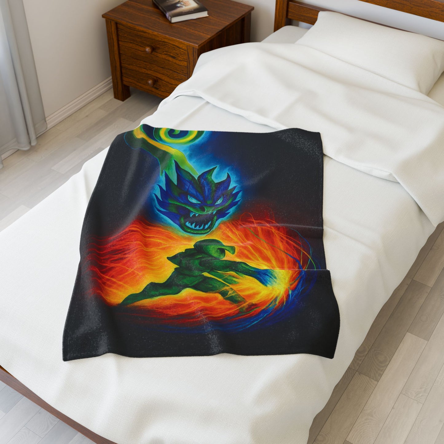 Colorful Velveteen Plush Blanket, Cozy Throw for Gamers, Ideal for Movie Nights, Gift for Birthdays or Holidays, Bedroom Decor
