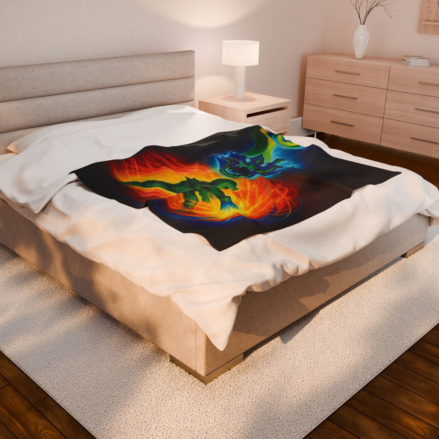 Colorful Velveteen Plush Blanket, Cozy Throw for Gamers, Ideal for Movie Nights, Gift for Birthdays or Holidays, Bedroom Decor