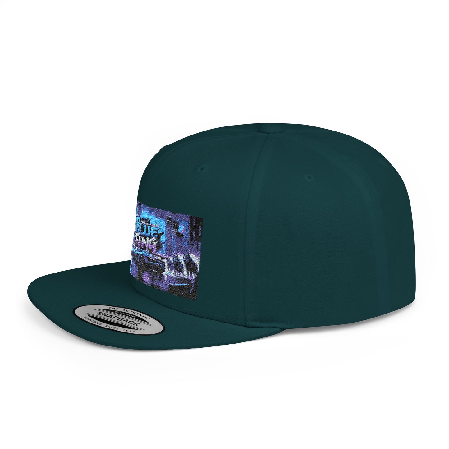 Retro-Inspired Flat Bill Snapback Cap, Hip-Hop Style Hat, Streetwear Accessory, Urban Fashion, Gift for Trendsetters