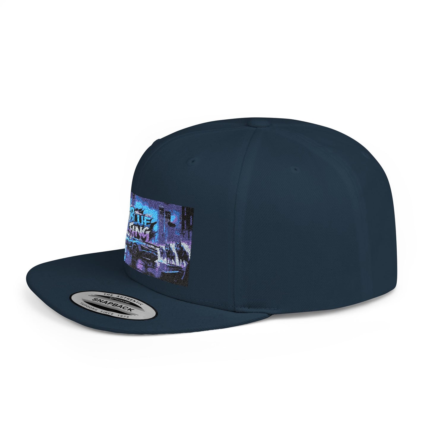 Retro-Inspired Flat Bill Snapback Cap, Hip-Hop Style Hat, Streetwear Accessory, Urban Fashion, Gift for Trendsetters