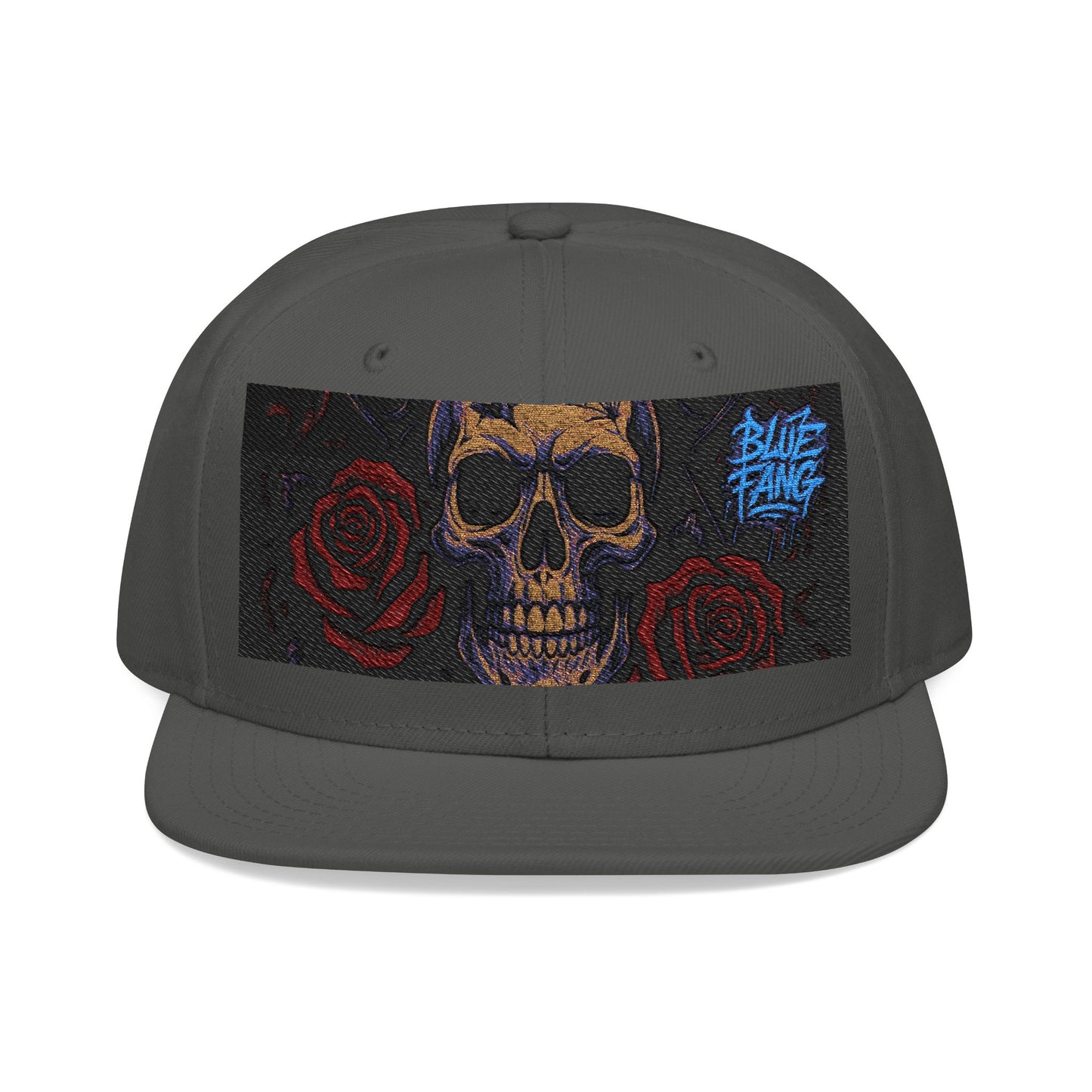 Snapback Hat - Skull Rose Gothic Old School Embroidery Design